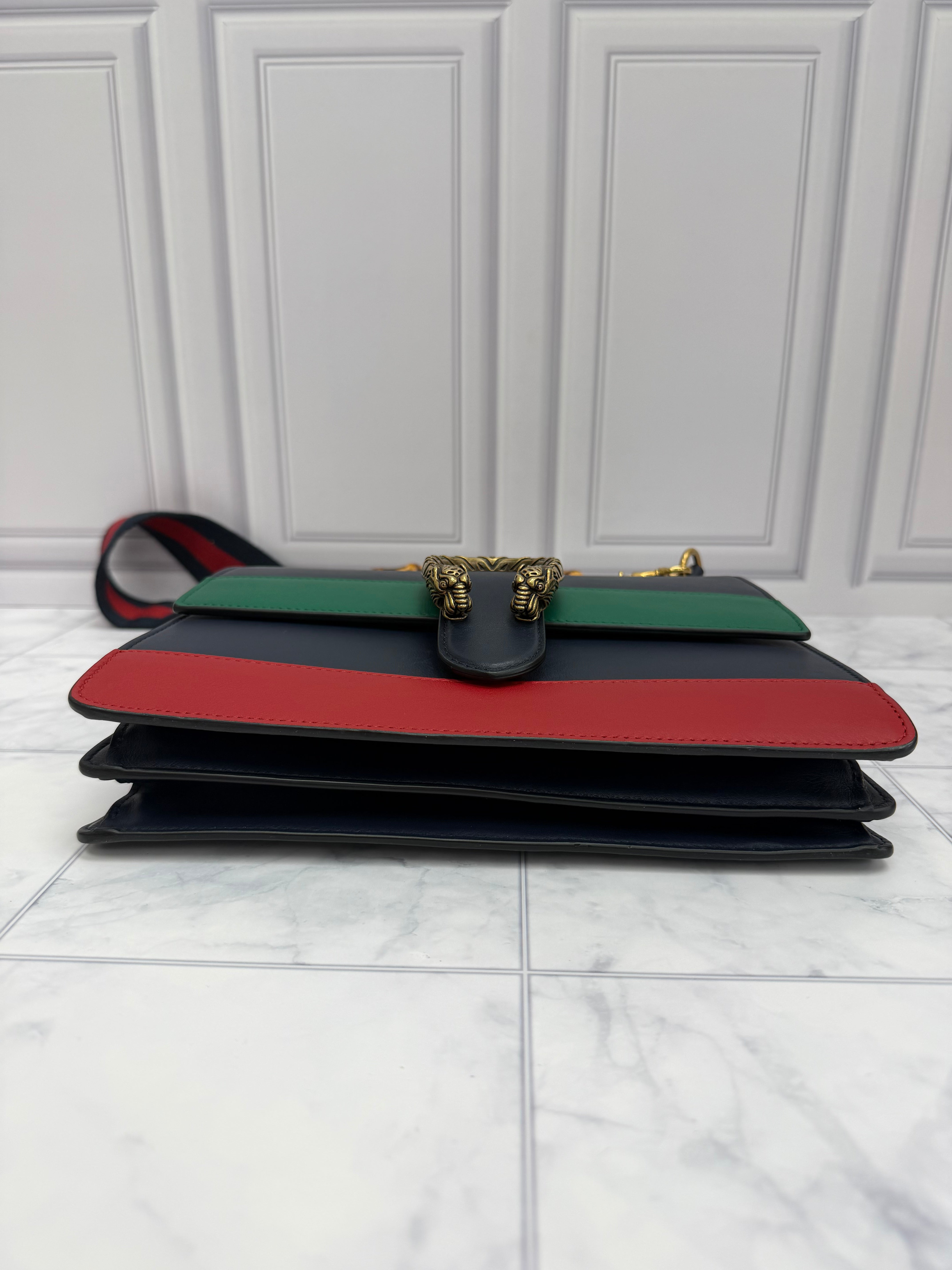 *DONS DROP* Gucci Blue, Green, & Red Leather Medium Dionysus Bamboo Top Handle Bag