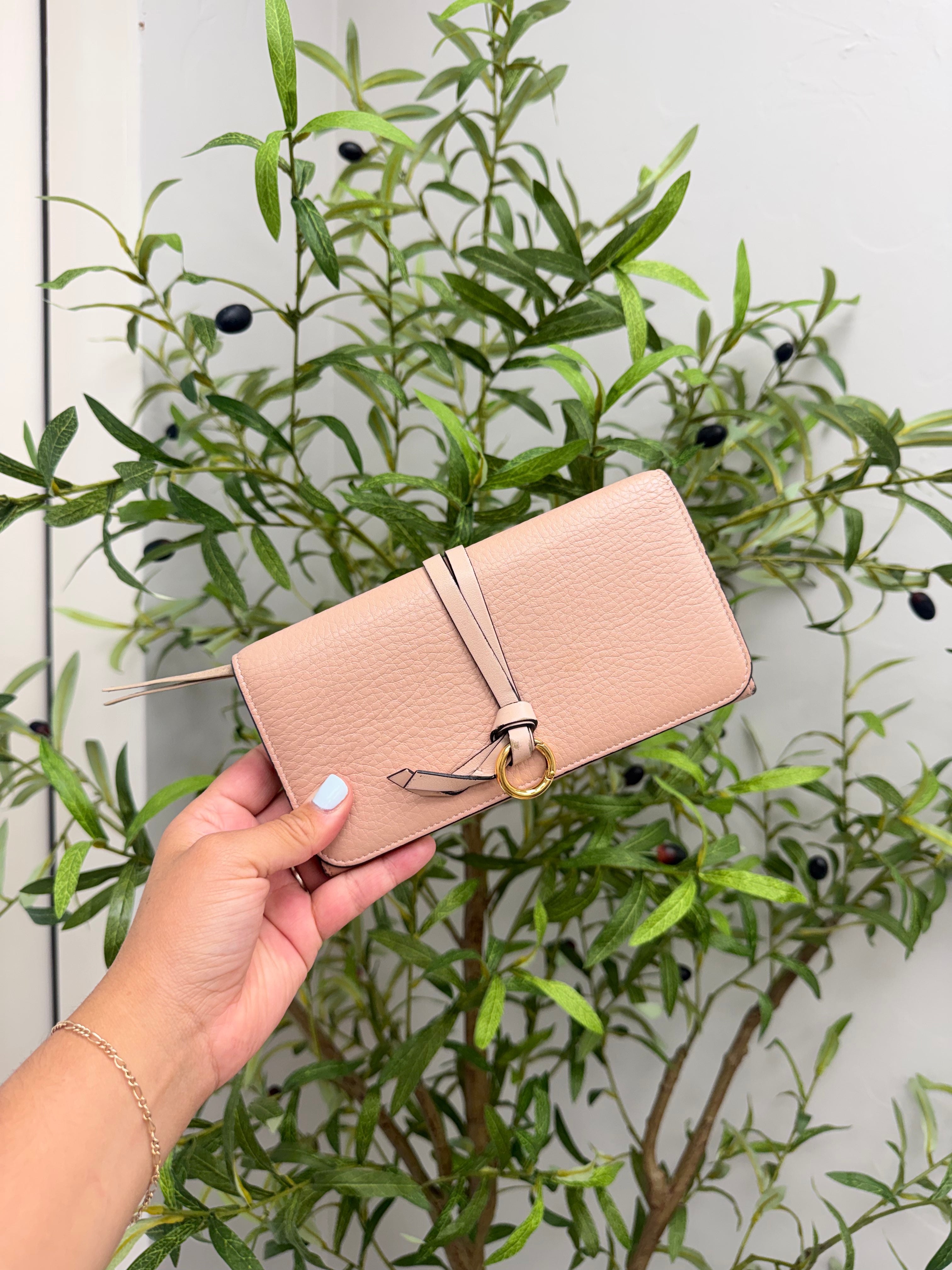 Chloe Pink Grained Leather Wallet