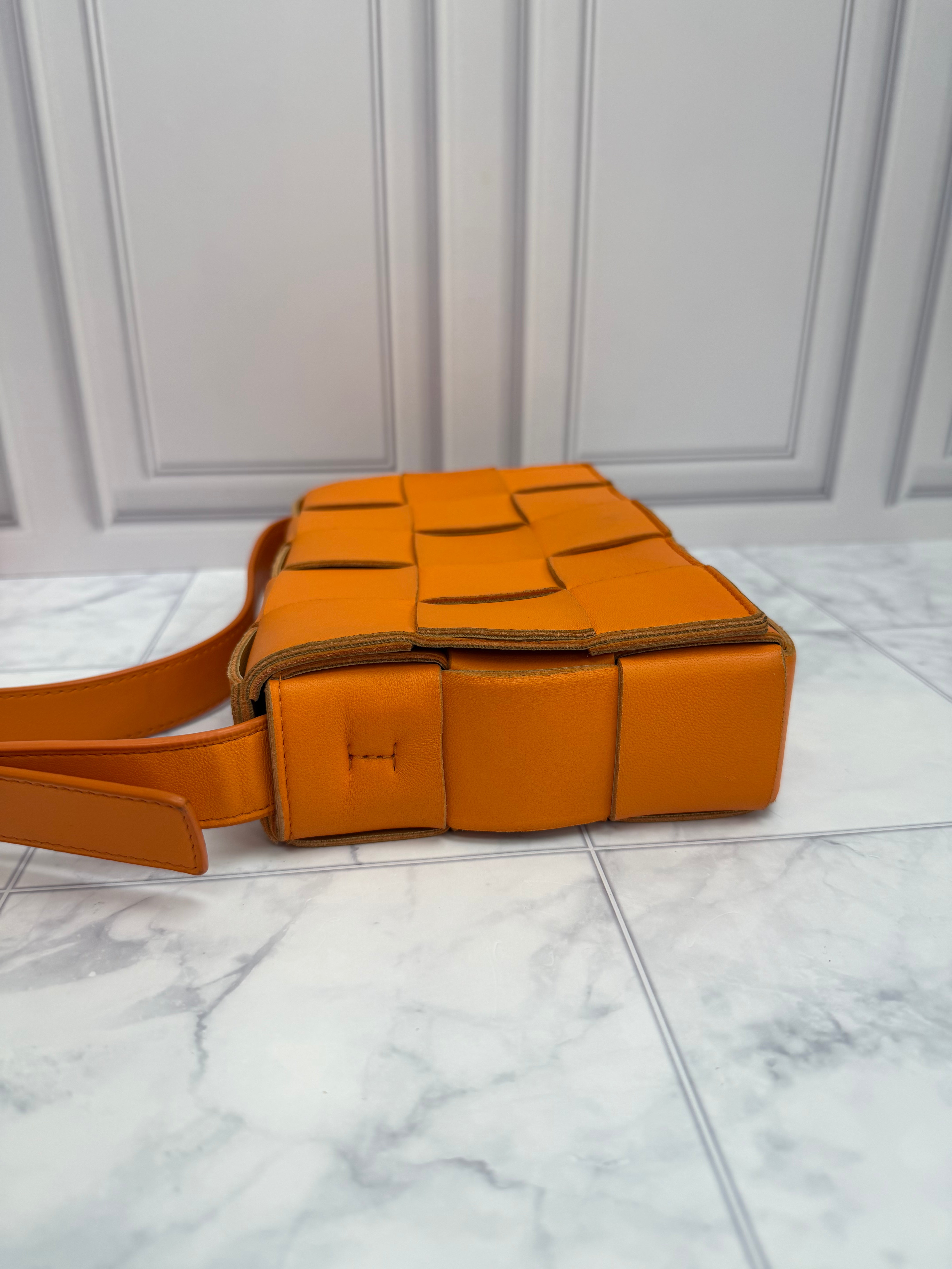 *DONS DROP* Bottega Veneta Orange Intrecciato Leather Cassette Bag