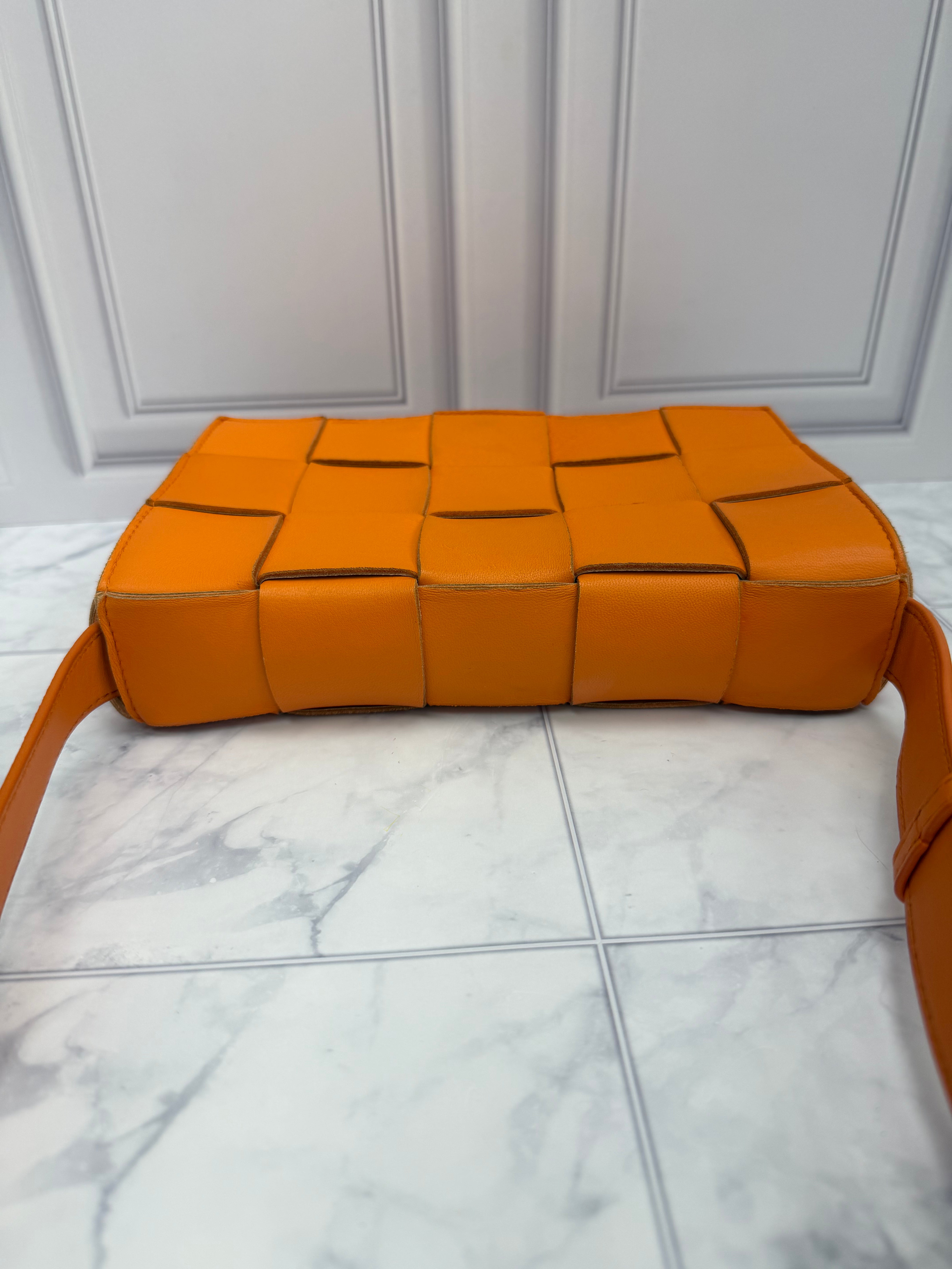 *DONS DROP* Bottega Veneta Orange Intrecciato Leather Cassette Bag