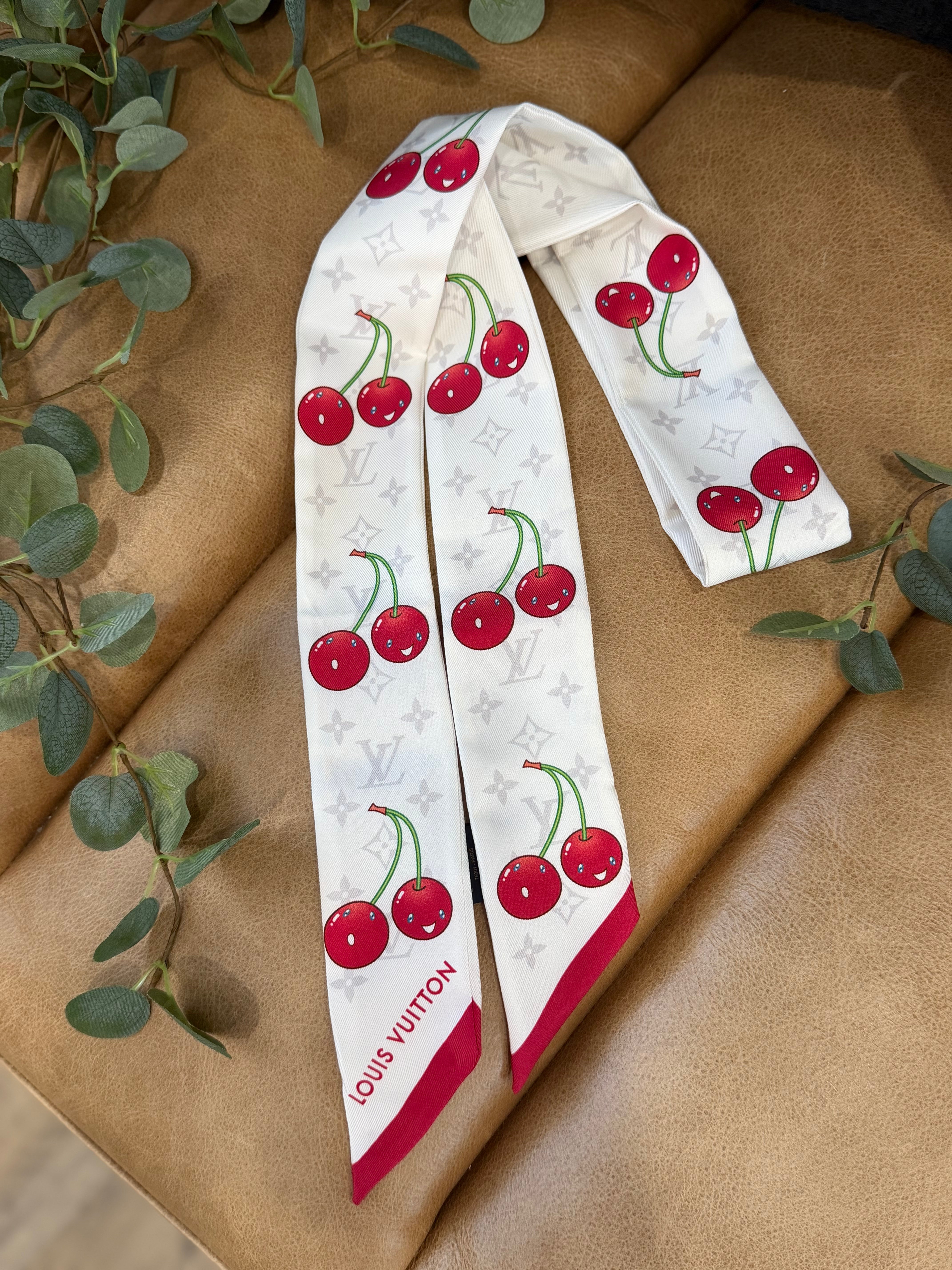 BRAND NEW- Louis Vuitton x Murakami Monogram Cherries Silk Twilly