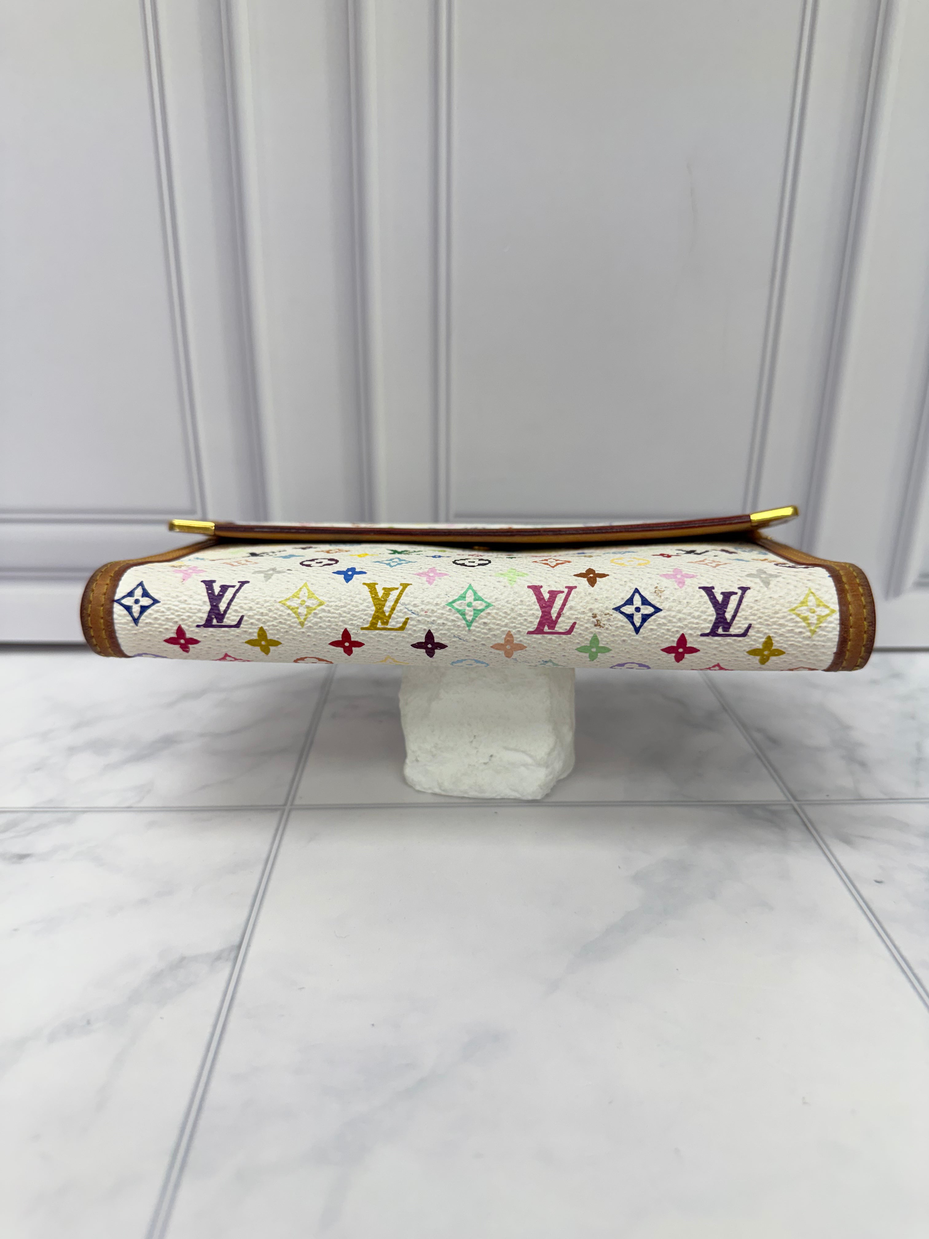 Louis Vuitton White Multicolor Monogram International Wallet