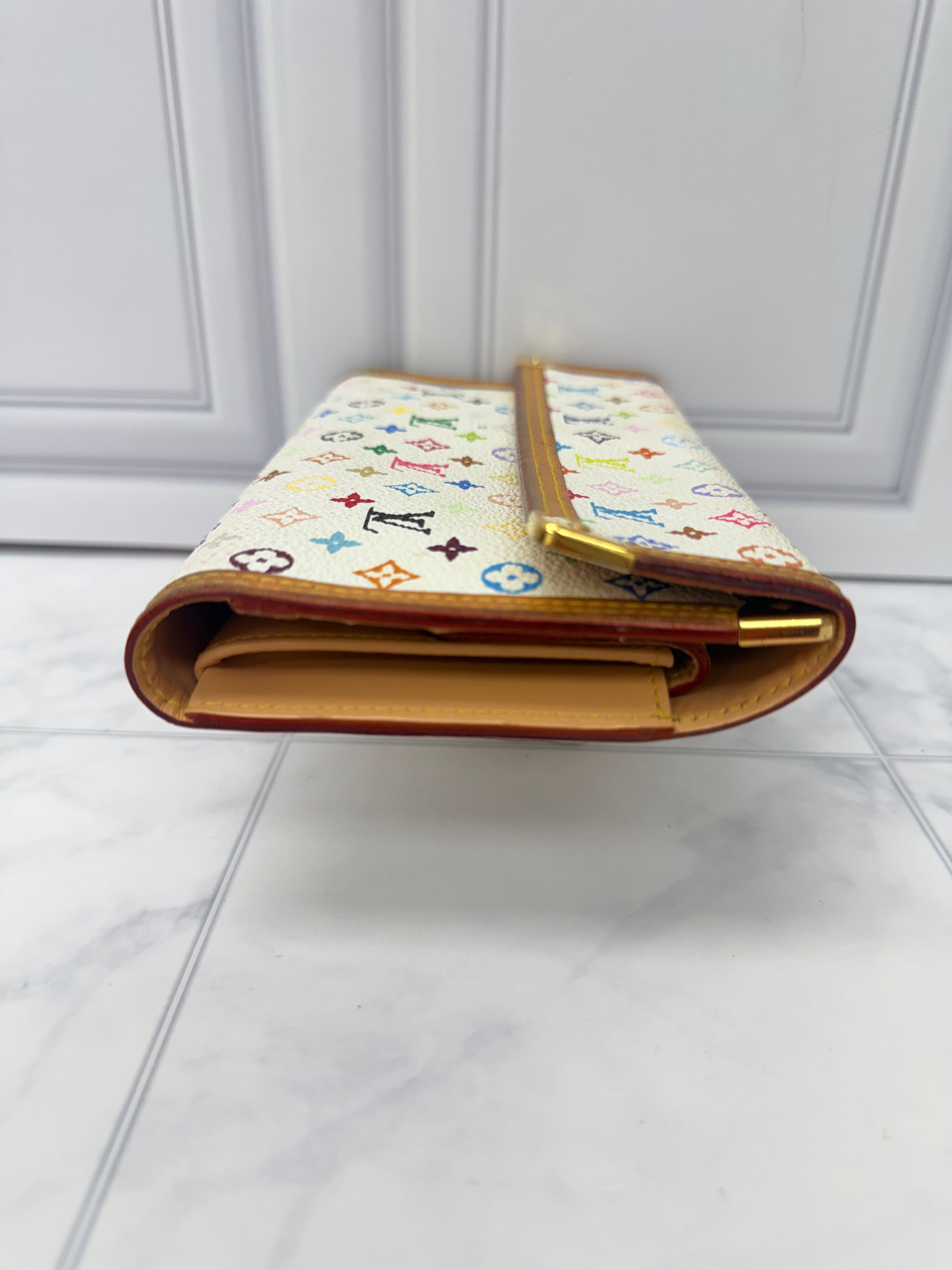Louis Vuitton White Multicolor Monogram International Wallet