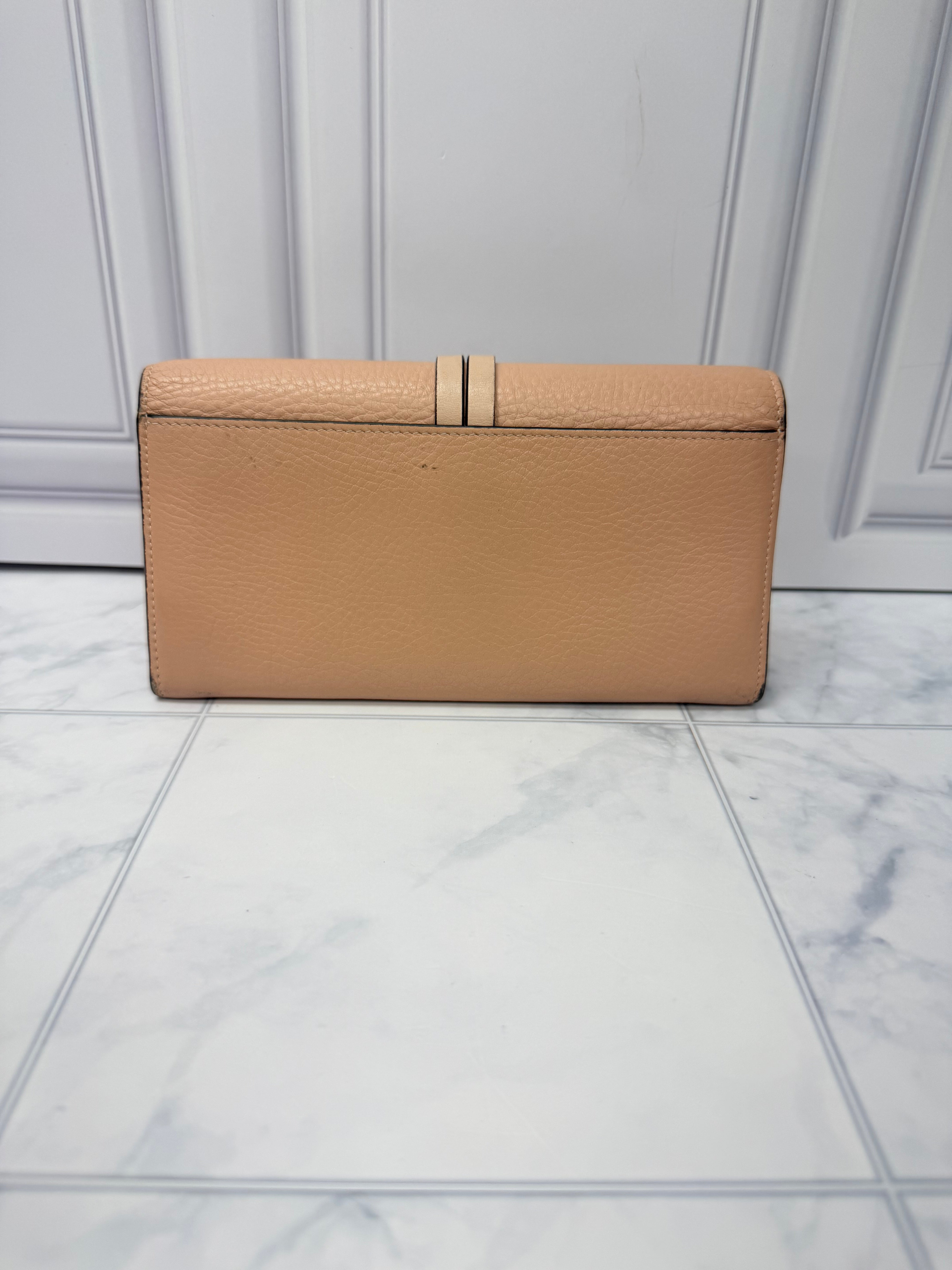 Chloe Pink Grained Leather Wallet