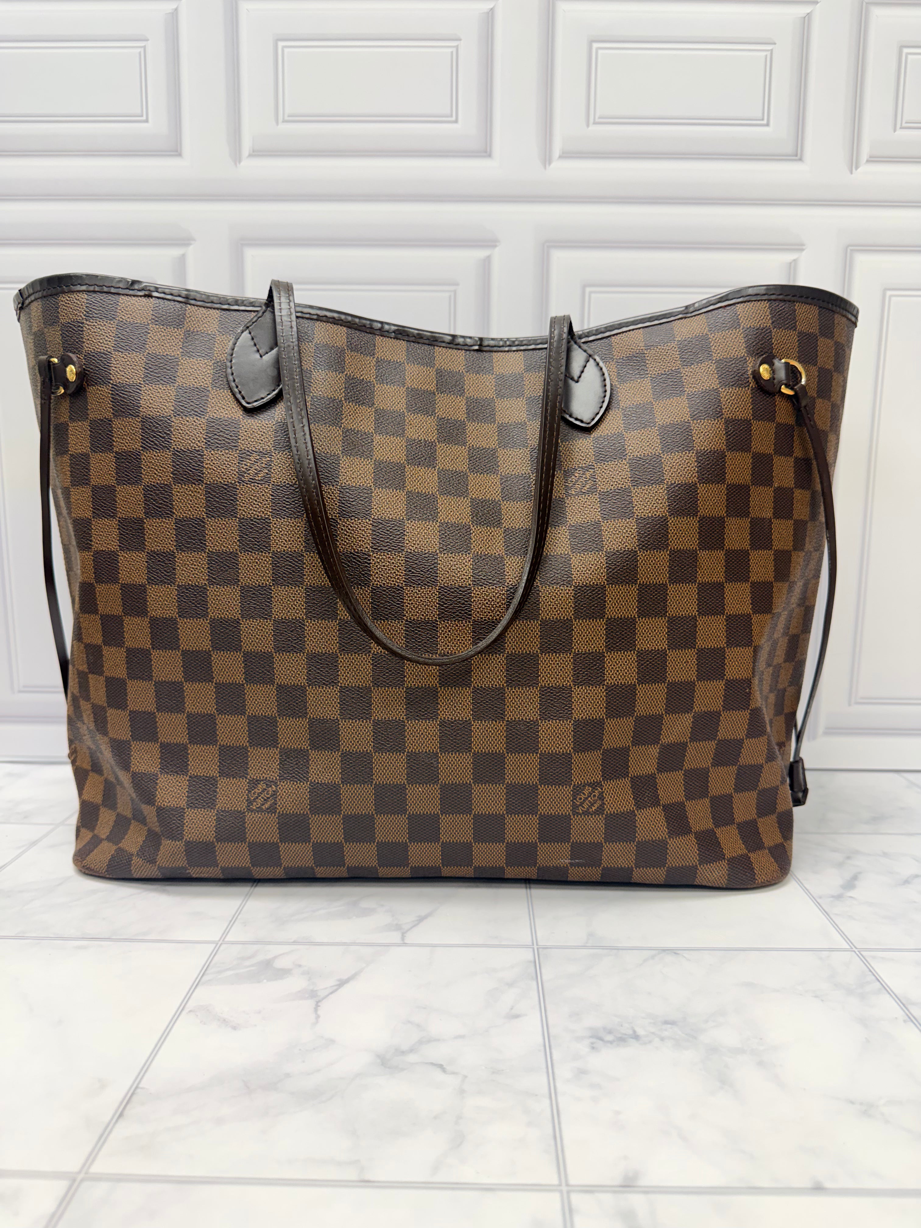 Louis Vuitton Damier Ebene Neverfull GM Tote Bag