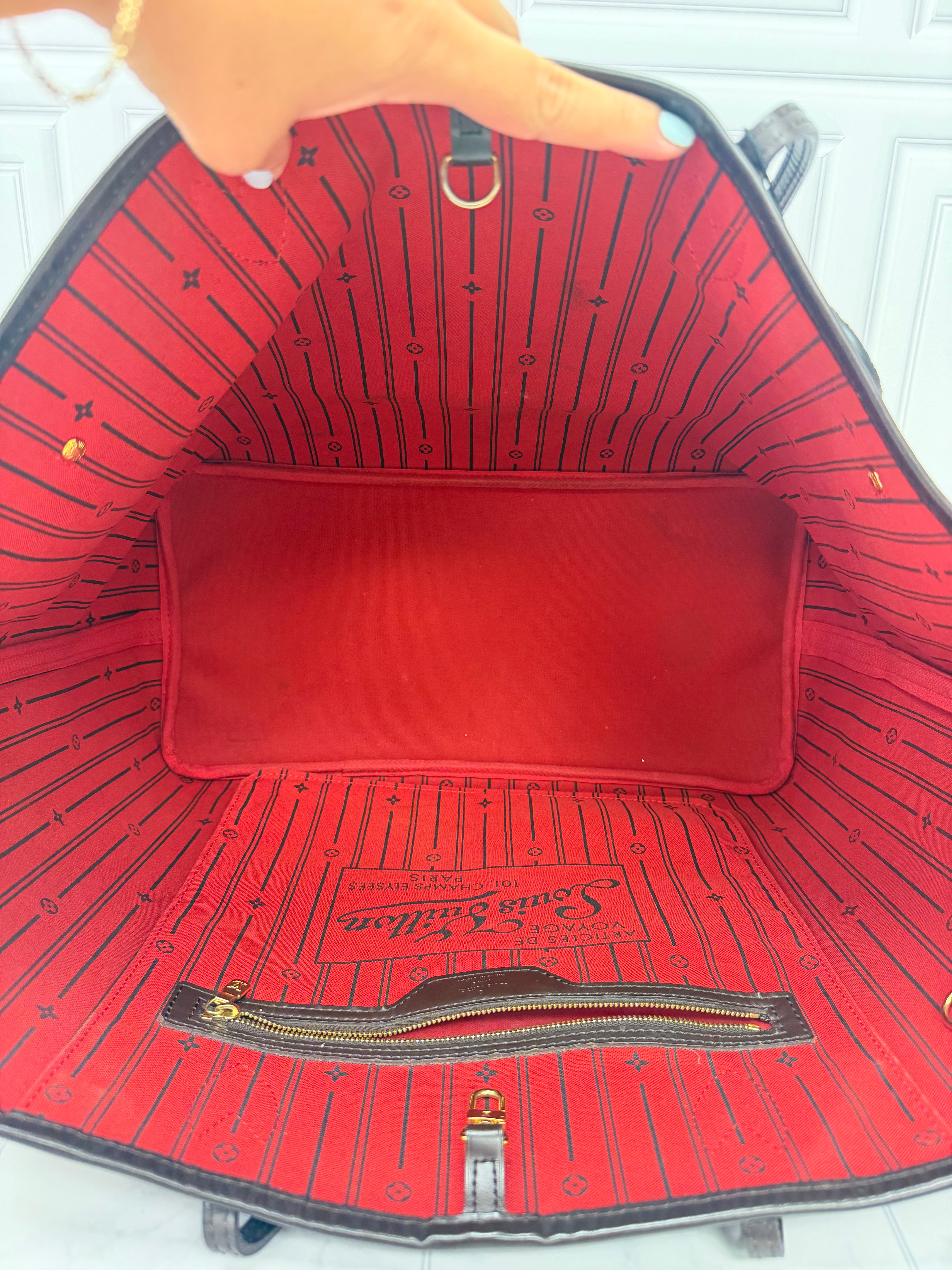 Louis Vuitton Damier Ebene Neverfull GM Tote Bag