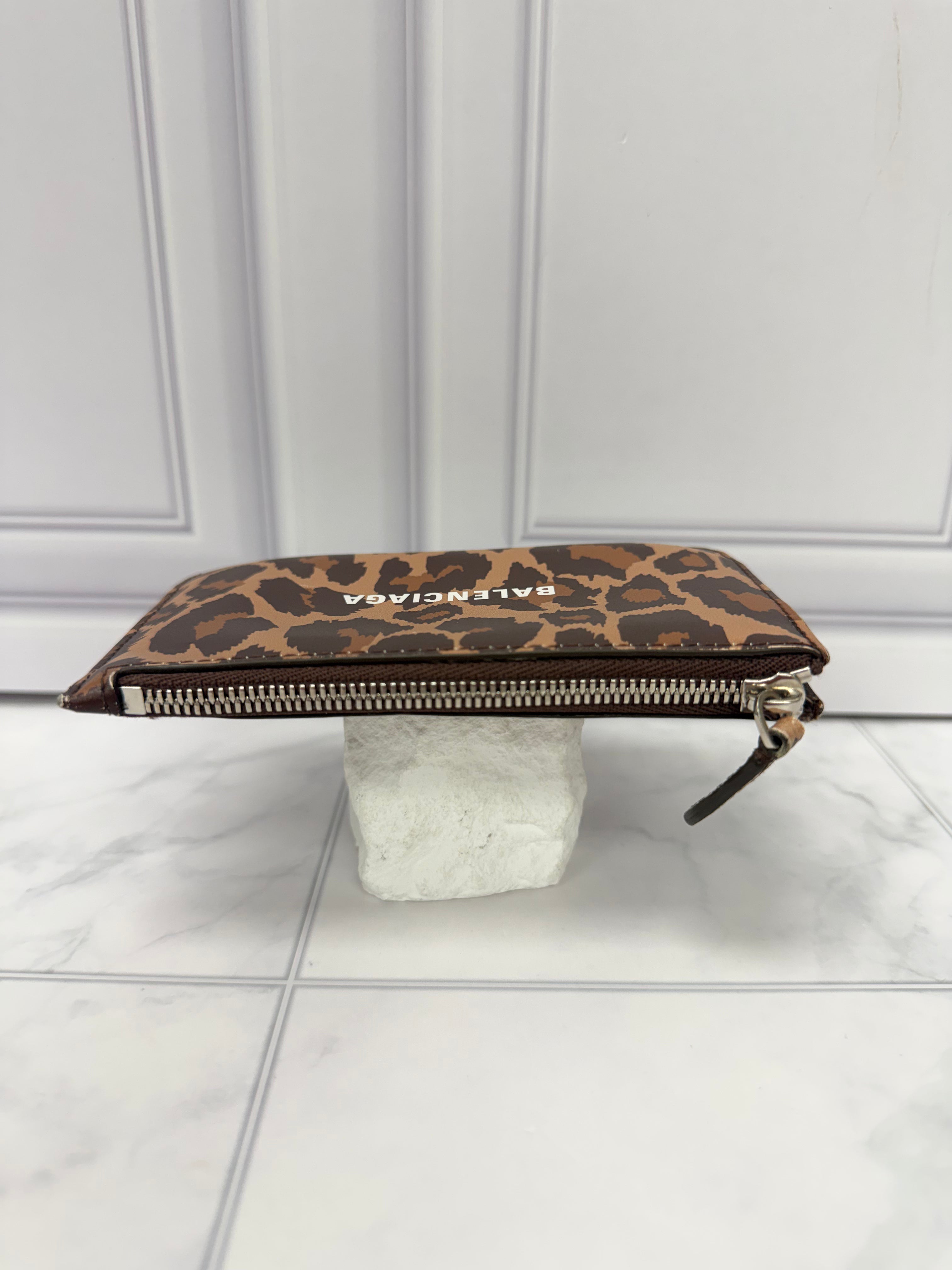 Balenciaga Leopard Leather Card Holder