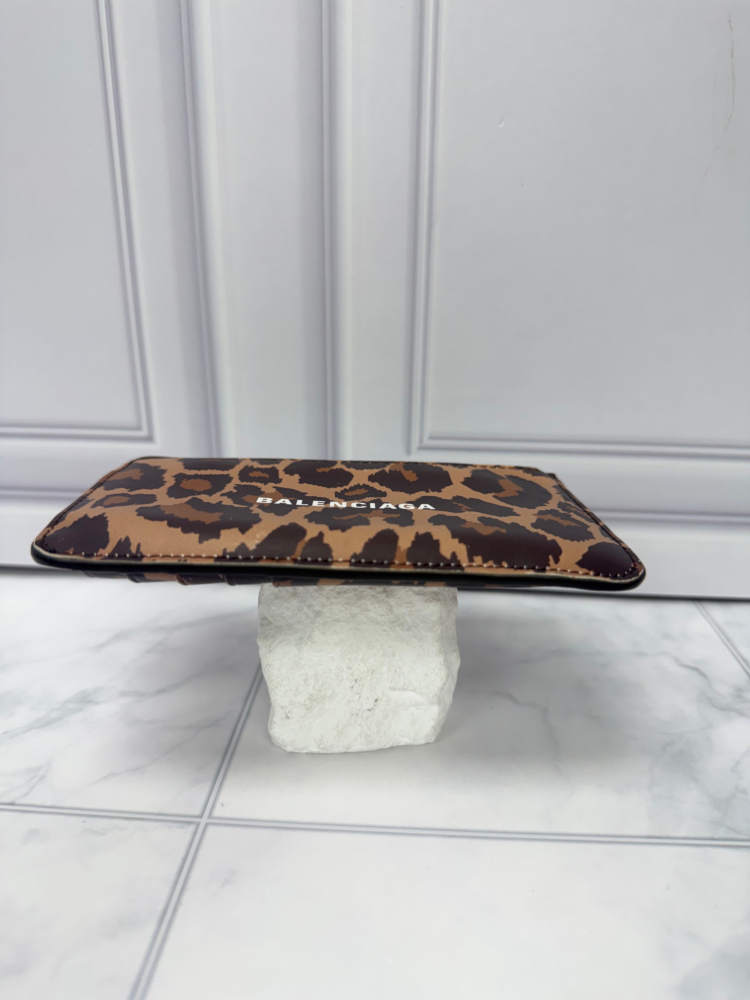 Balenciaga Leopard Leather Card Holder