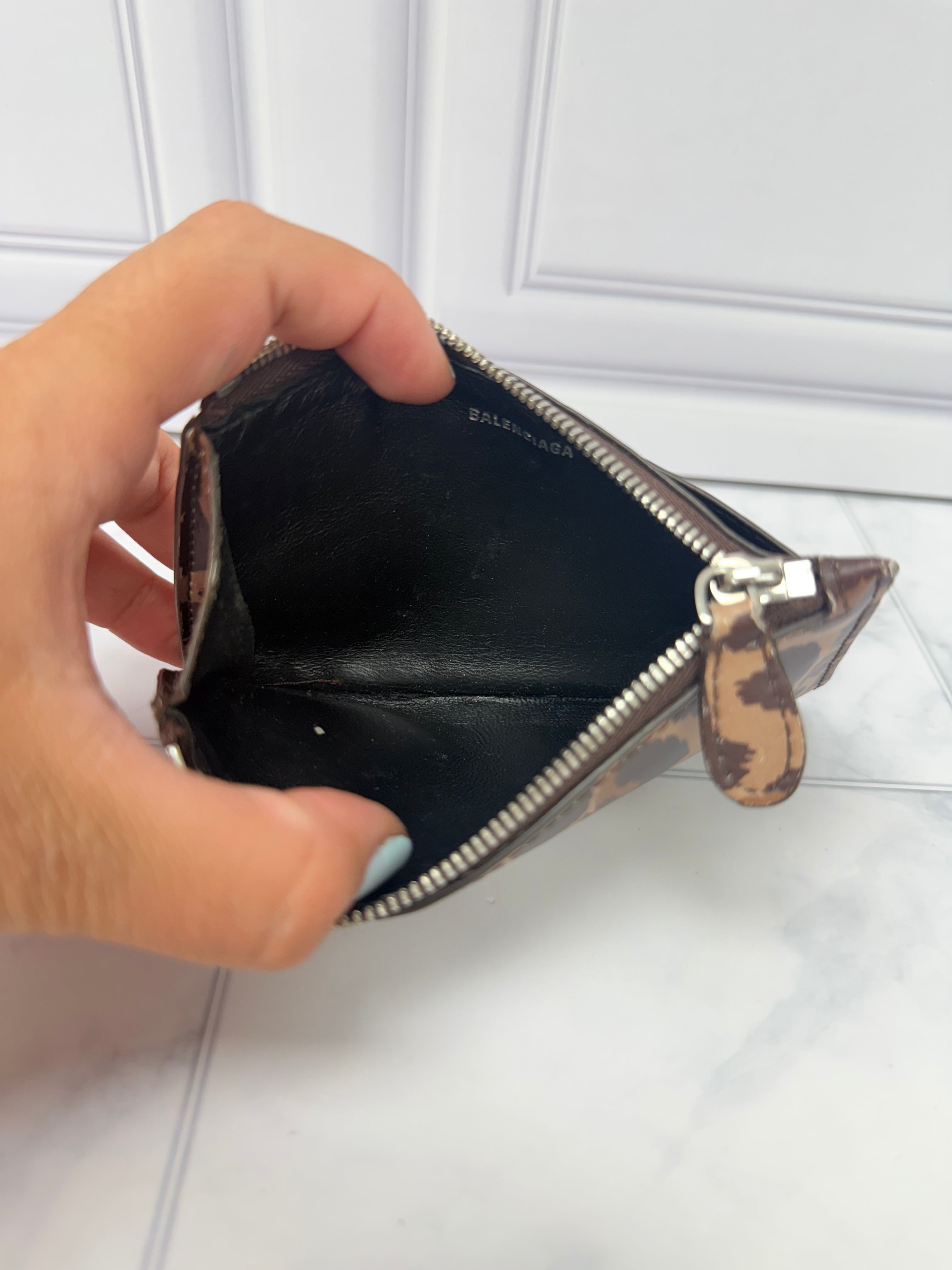 Balenciaga Leopard Leather Card Holder
