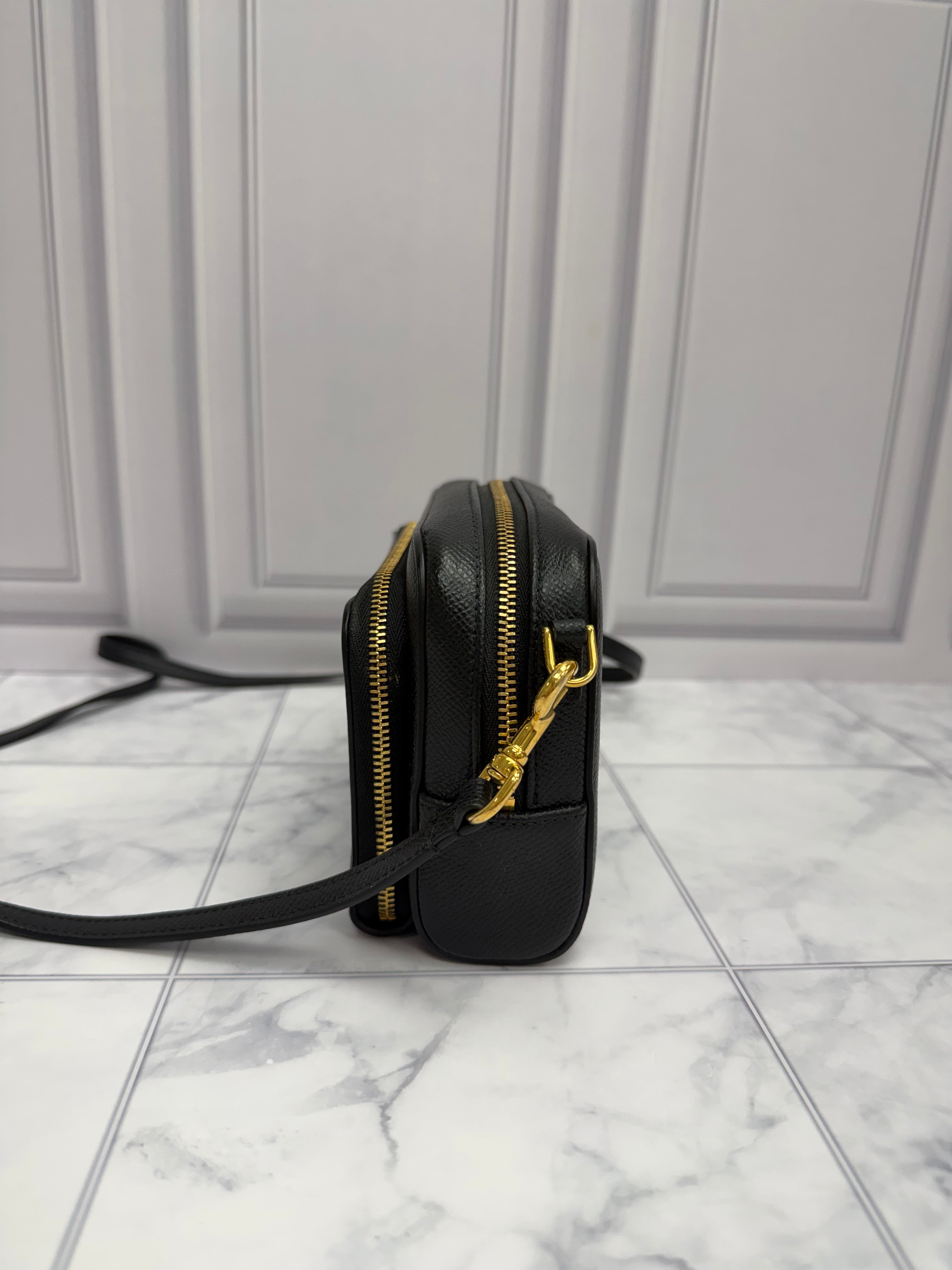 *DONS DROP* Christian Dior Black Leather Caro Double Crossbody Bag