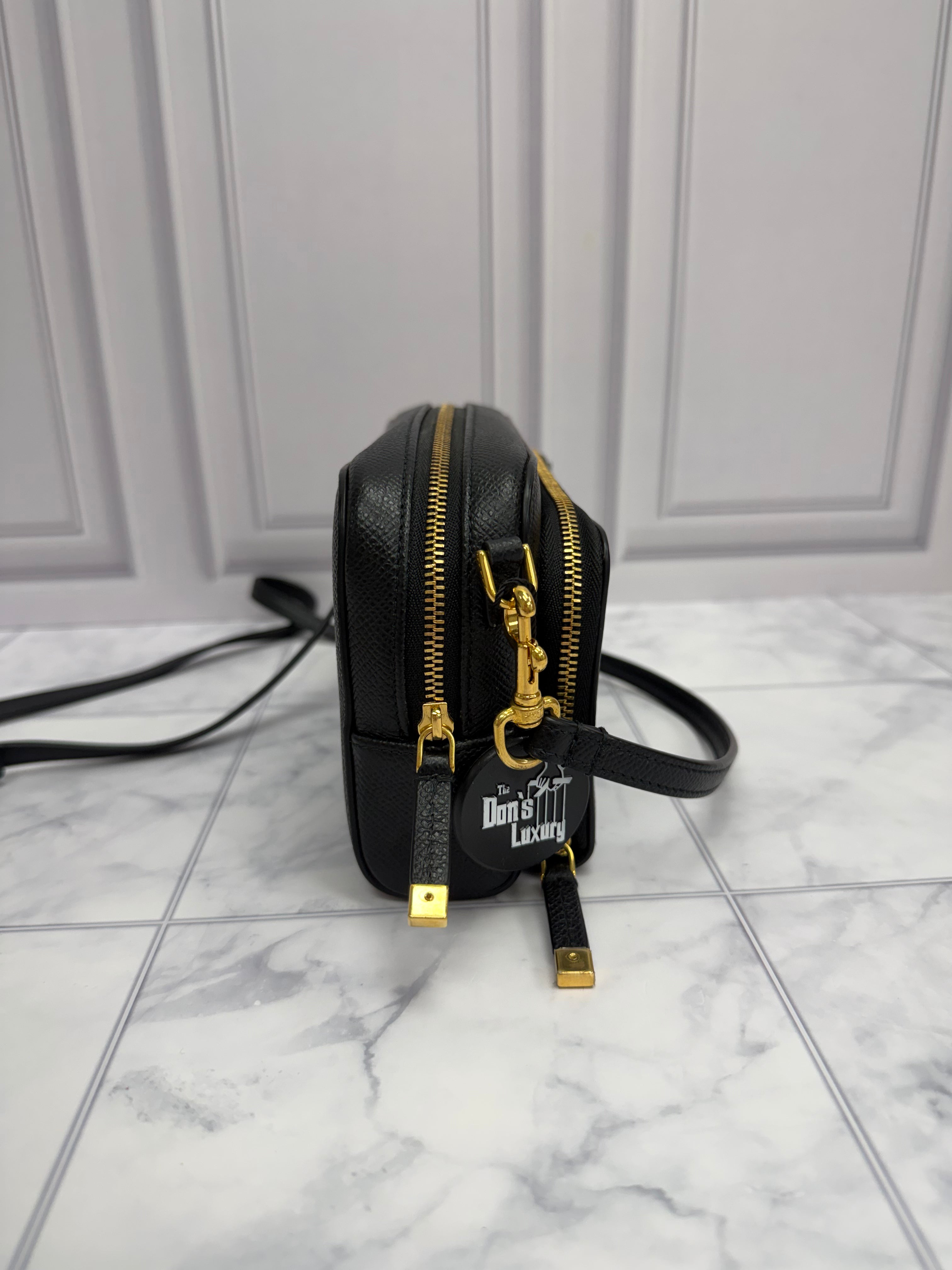 *DONS DROP* Christian Dior Black Leather Caro Double Crossbody Bag