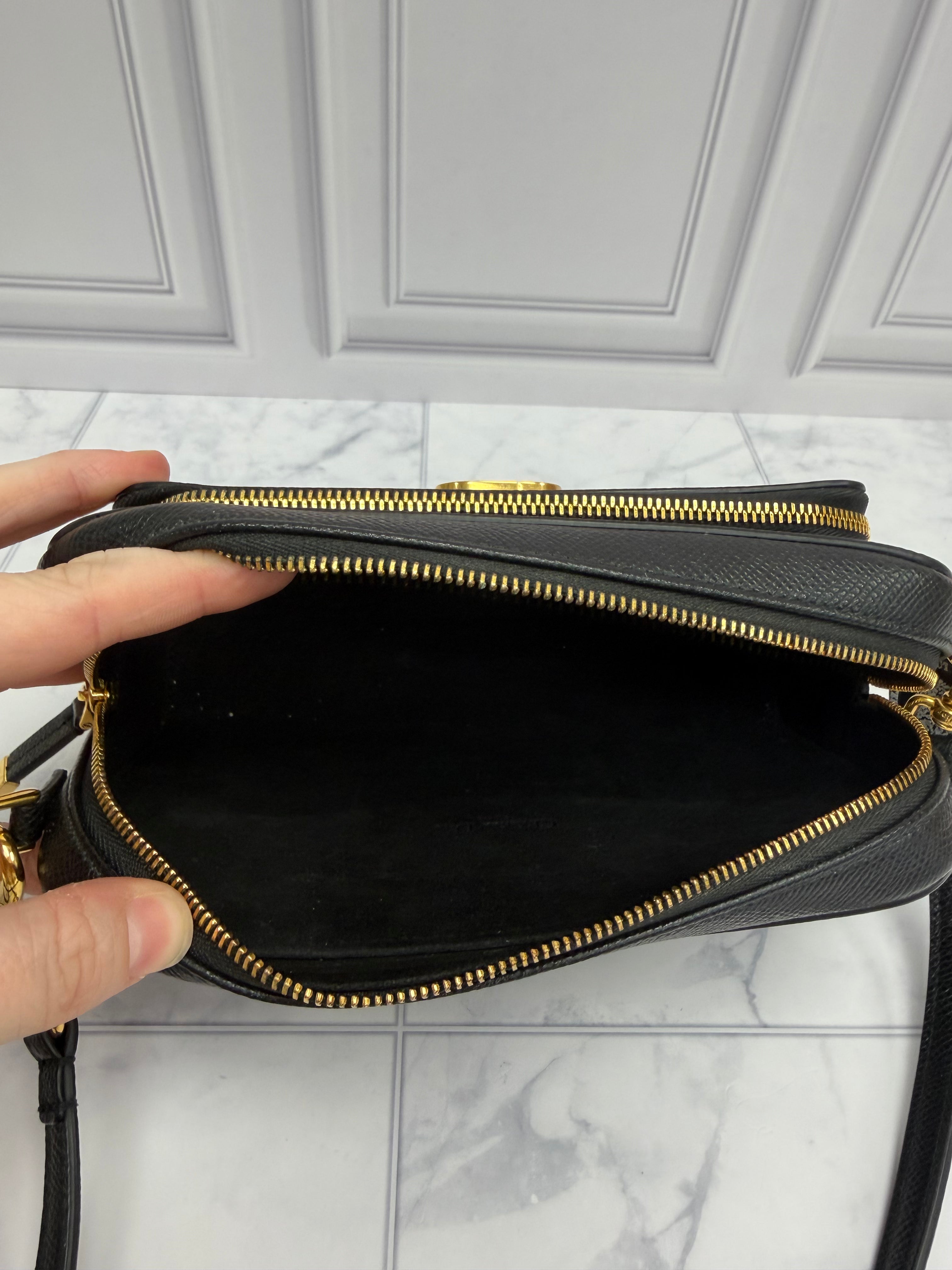 *DONS DROP* Christian Dior Black Leather Caro Double Crossbody Bag