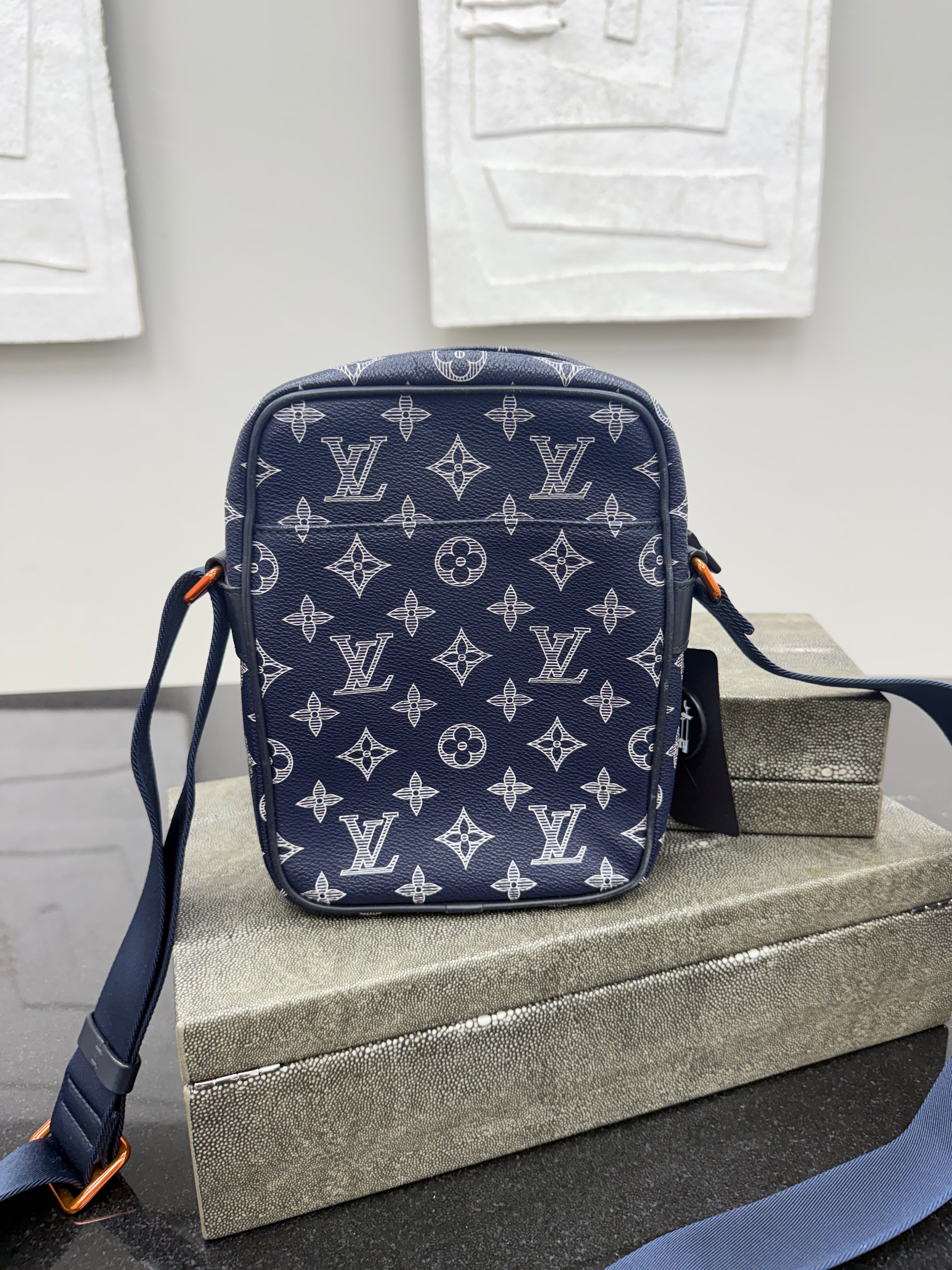 Louis Vuitton Navy Blue Monogram Upside Down Danube Crossbody Bag