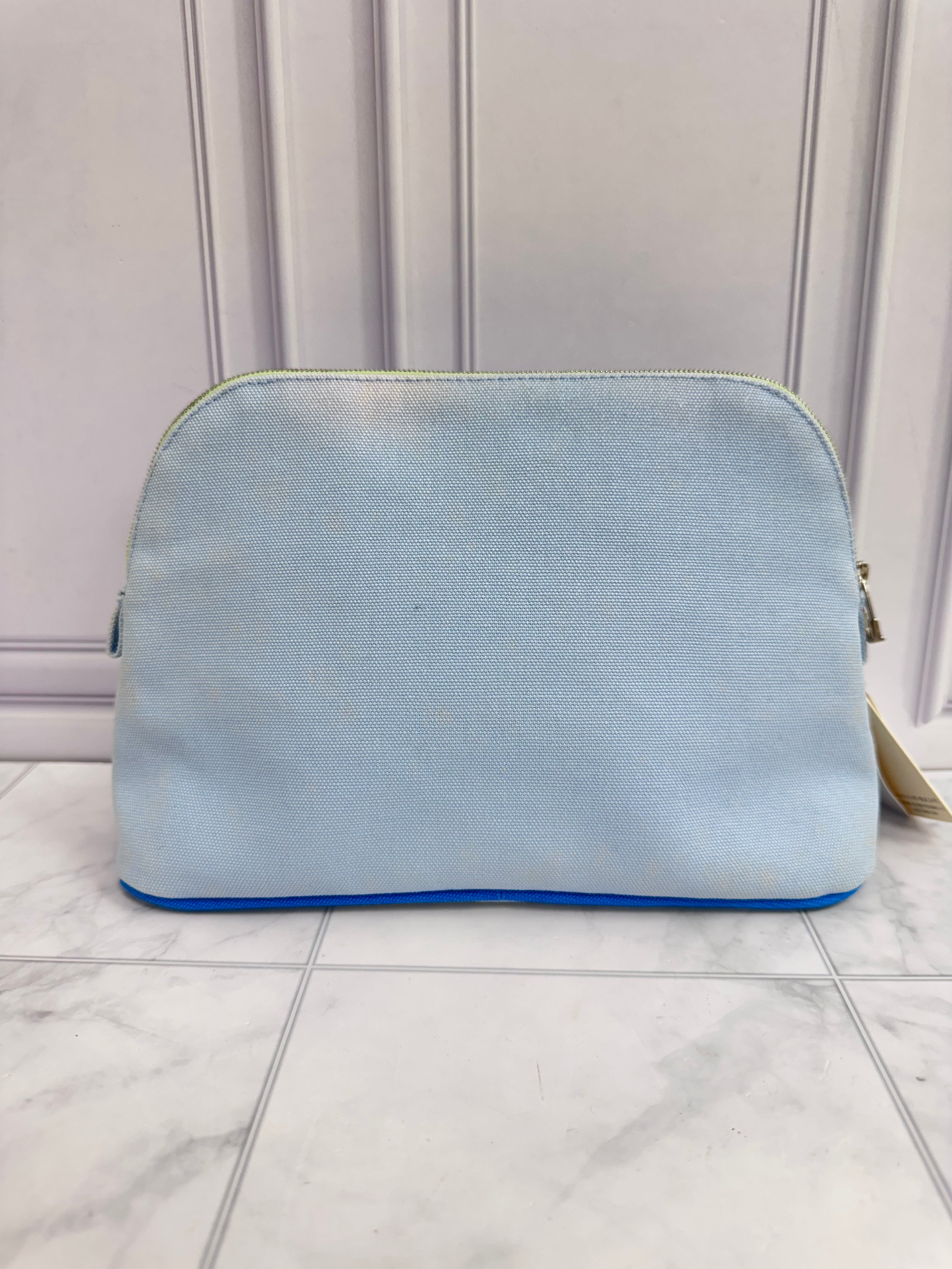 Hermes Blue Canvas Toile Circus Bollde Pouch