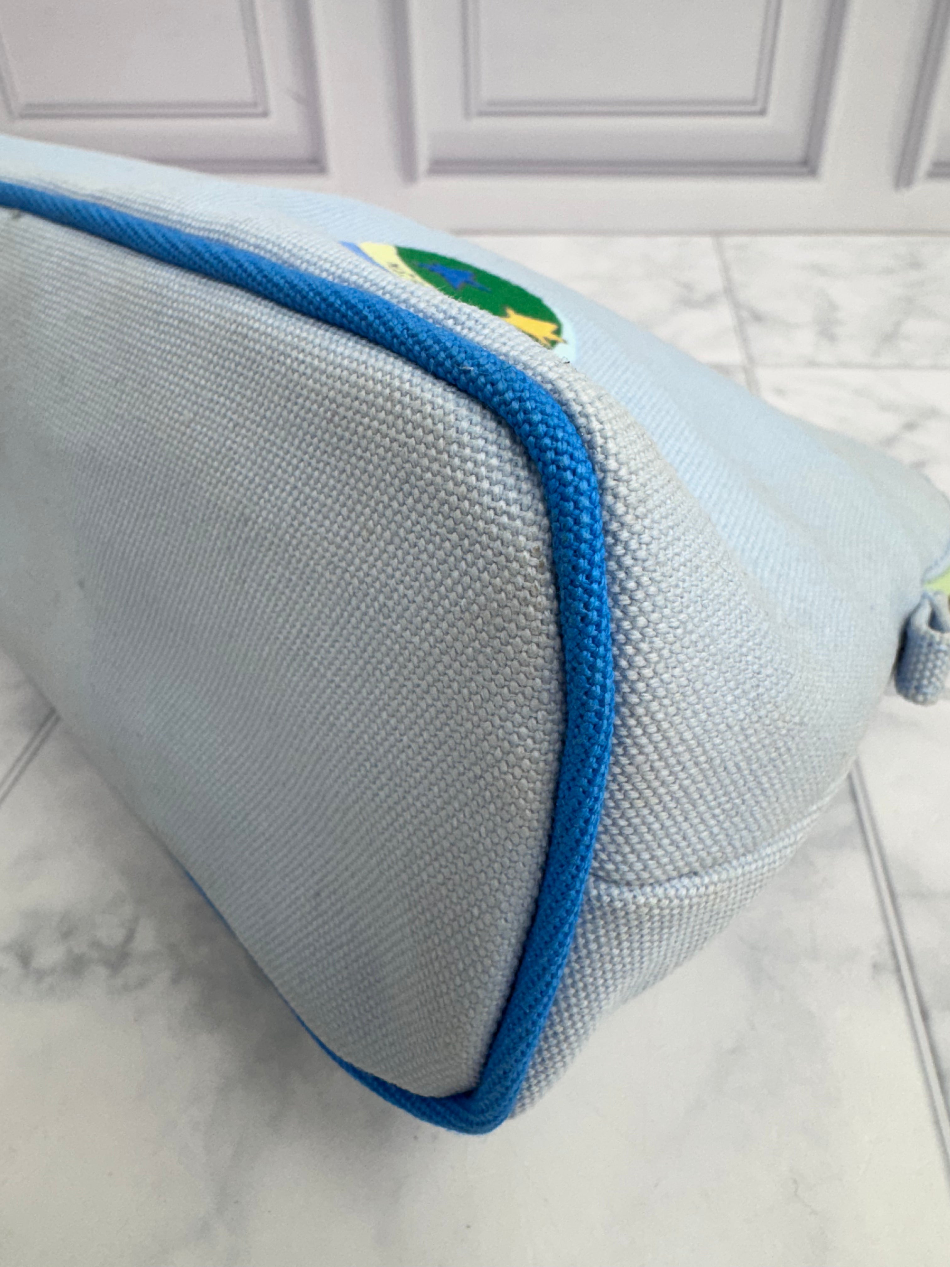 Hermes Blue Canvas Toile Circus Bollde Pouch