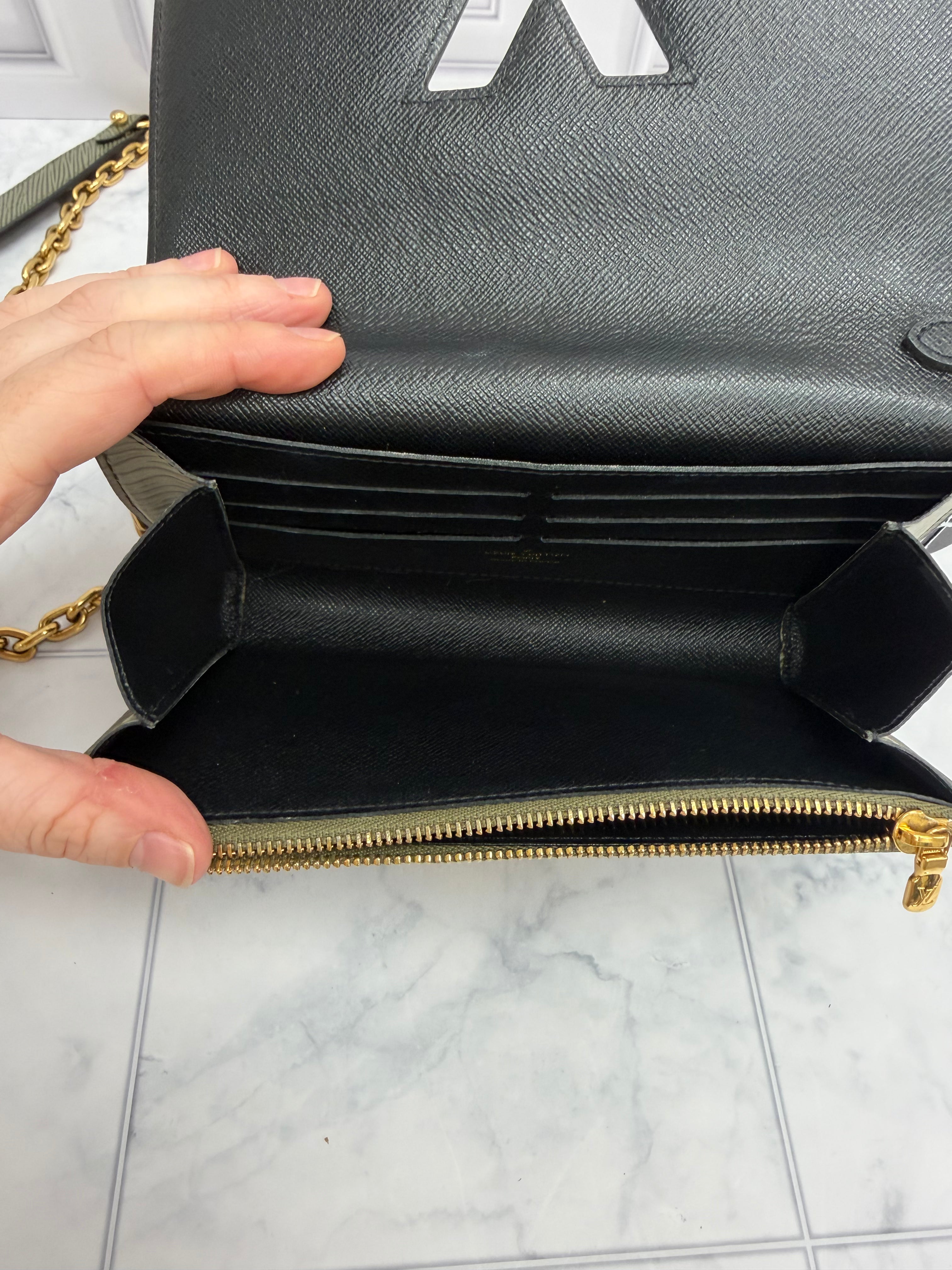 *DONS DROP* Louis Vuitton Monogram & Green Epi Leather Kabuki Sticker Twist Wallet on a Chain