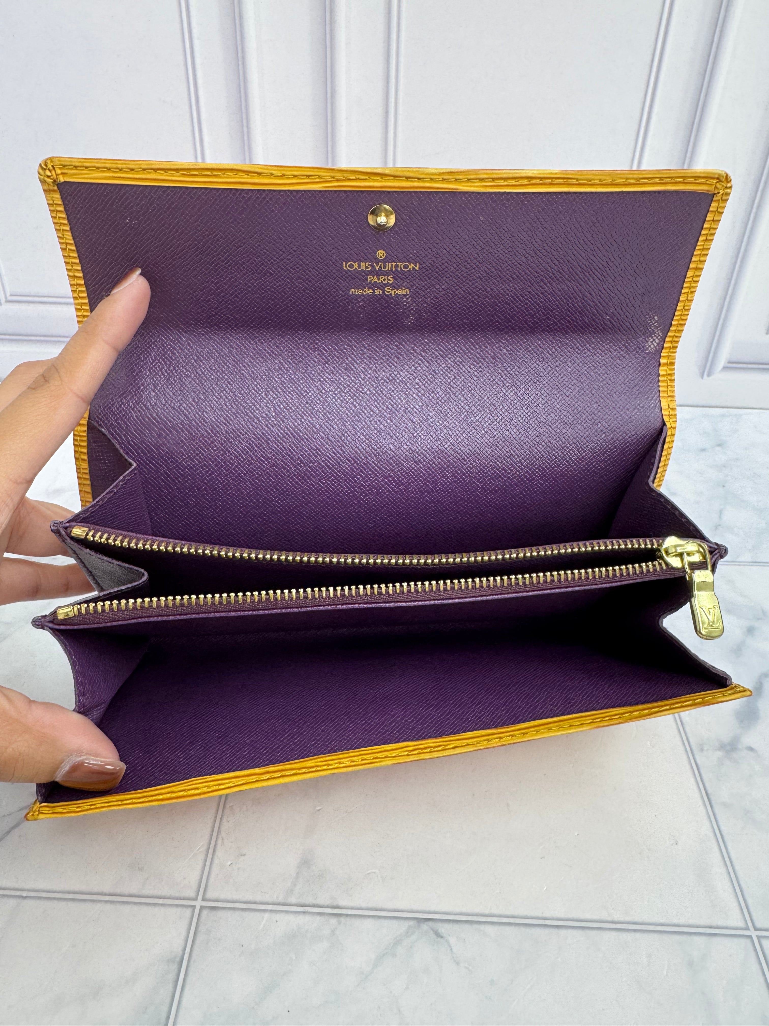Louis Vuitton Yellow Epi Leather Sarah Wallet