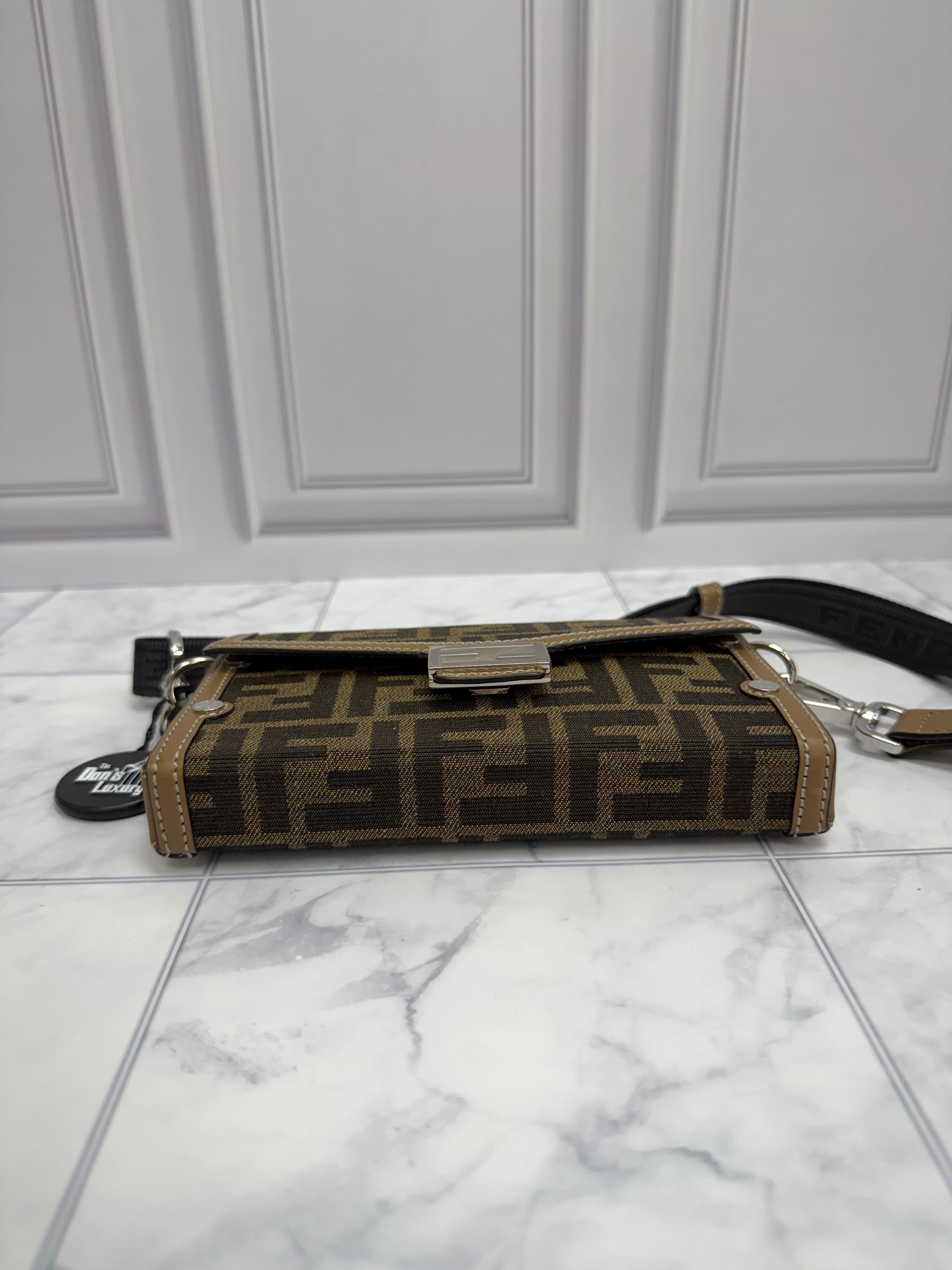*DONS DROP* BRAND NEW- Fendi Brown Zucca Canvas & Leather Baguette Soft Trunk Crossbody