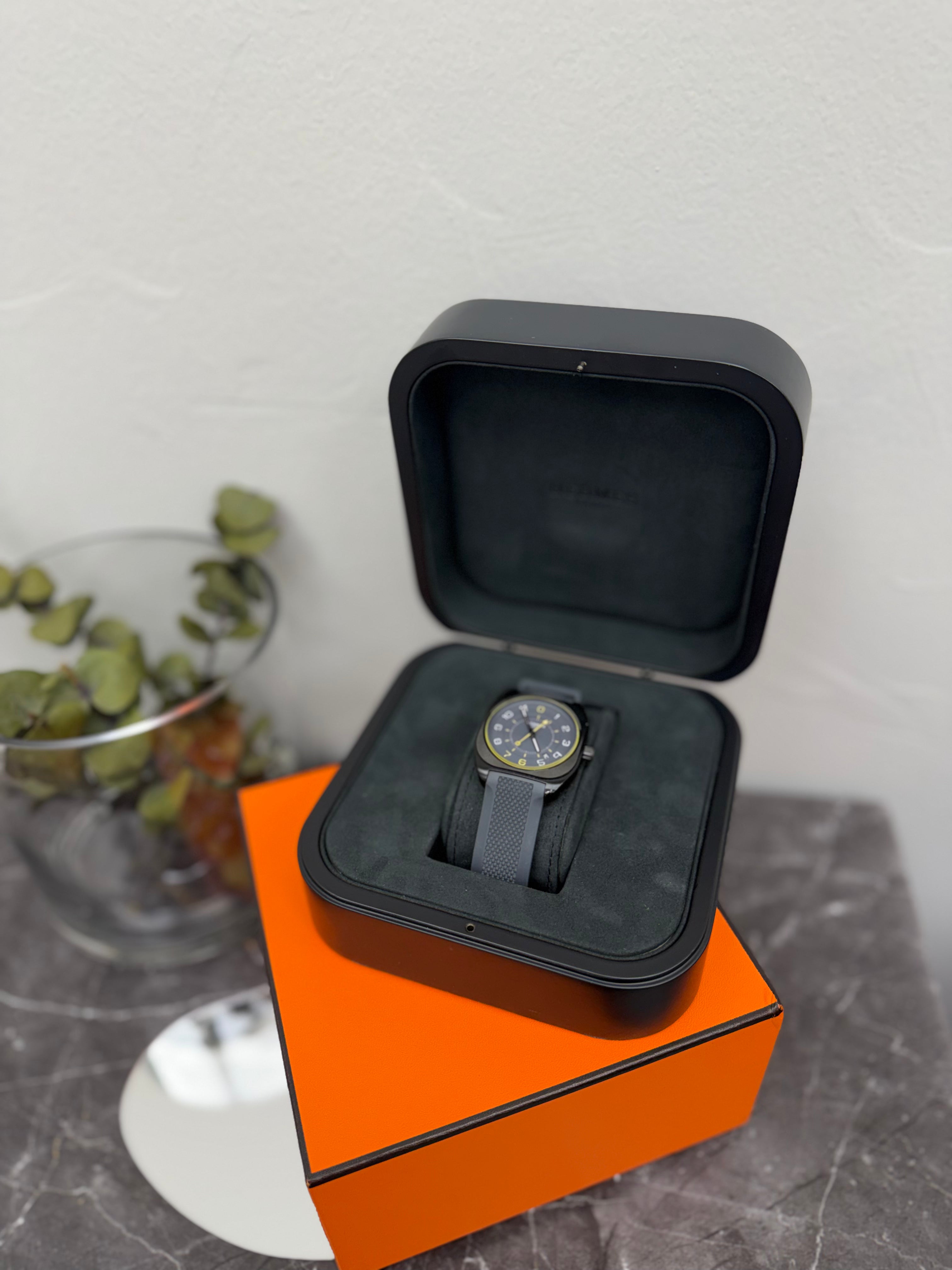 Hermes Black And Yellow H08 Watch