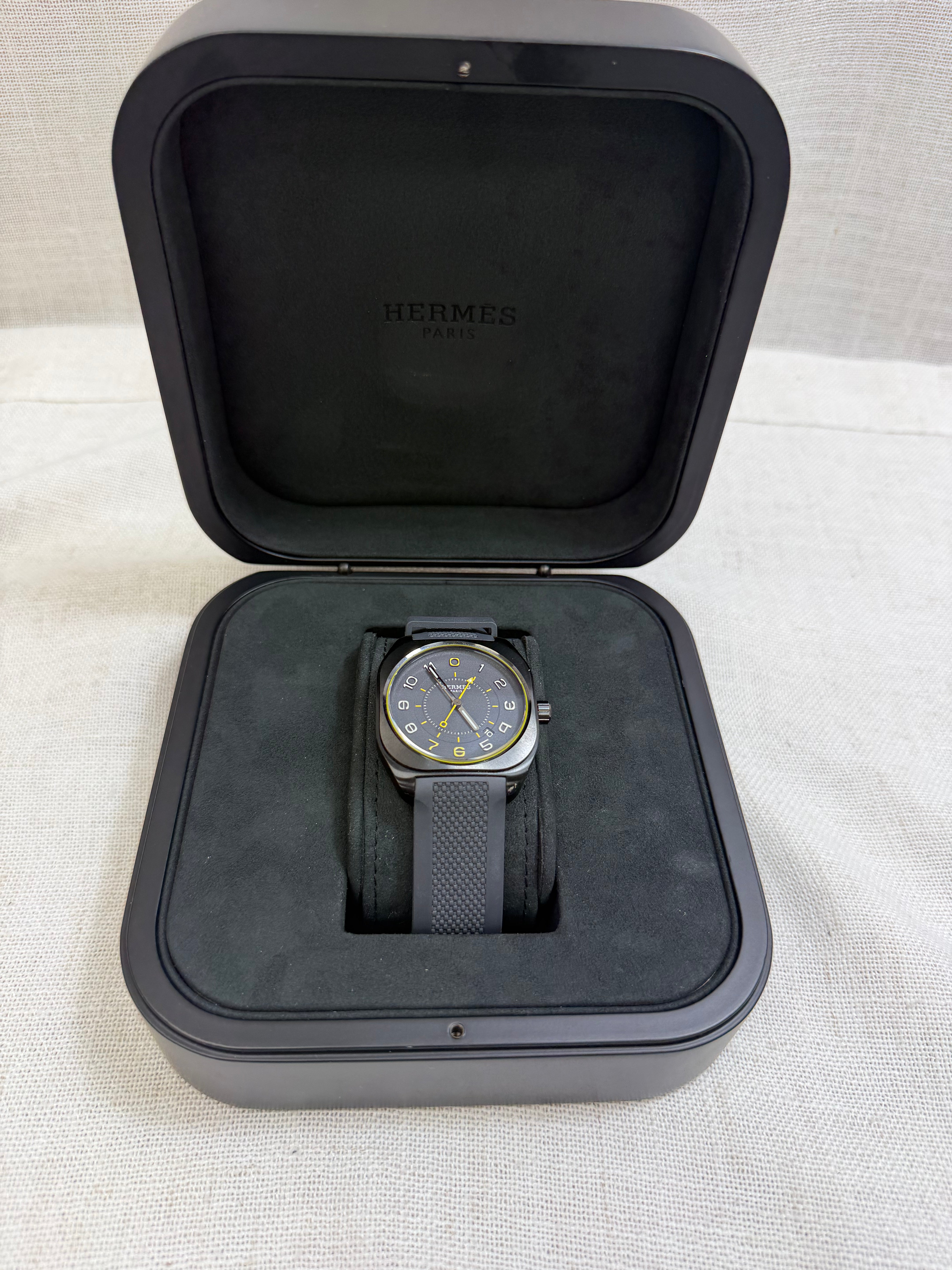 Hermes Black And Yellow H08 Watch