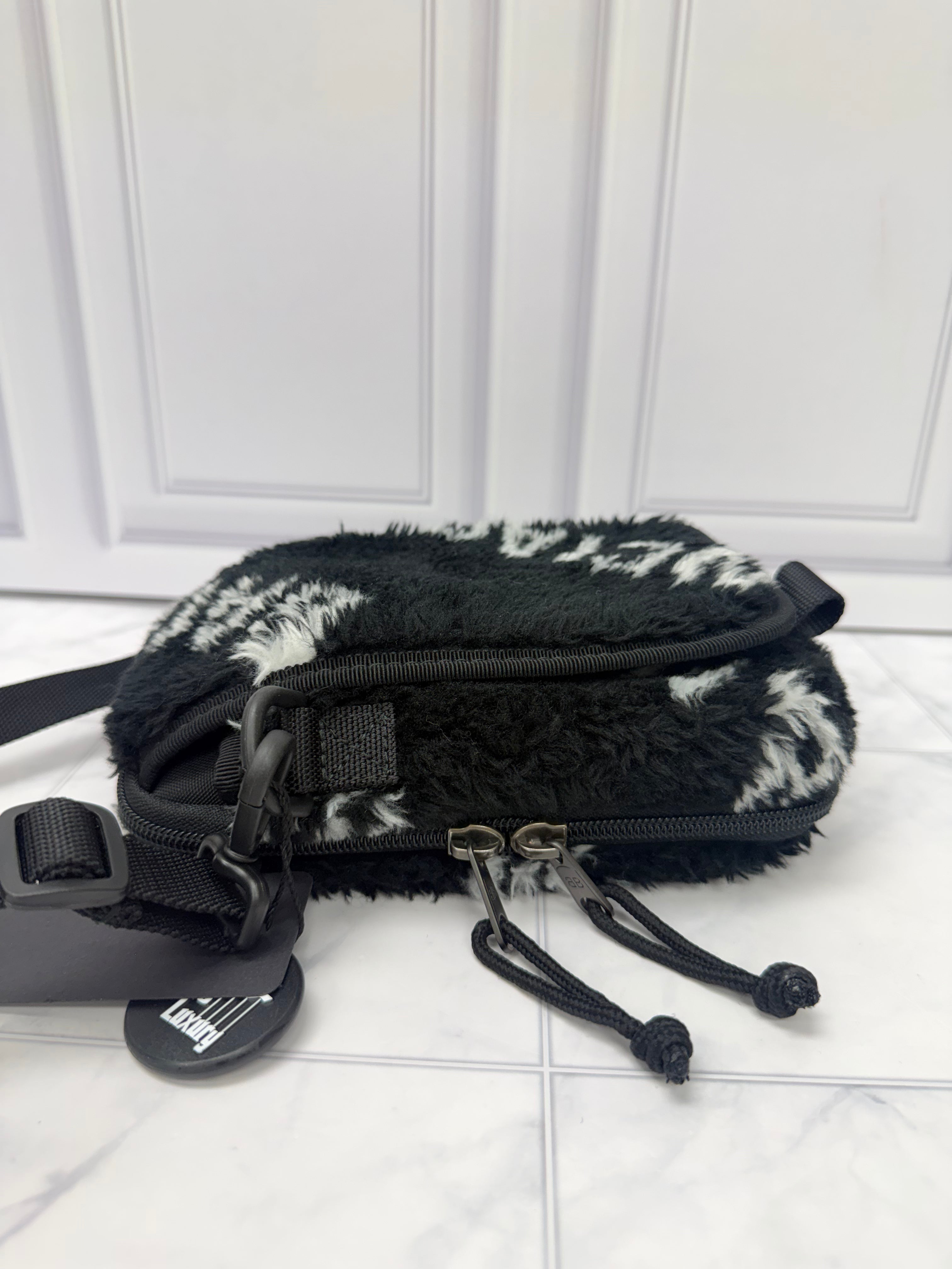 Balenciaga Black Faux Fur Crossbody Bag