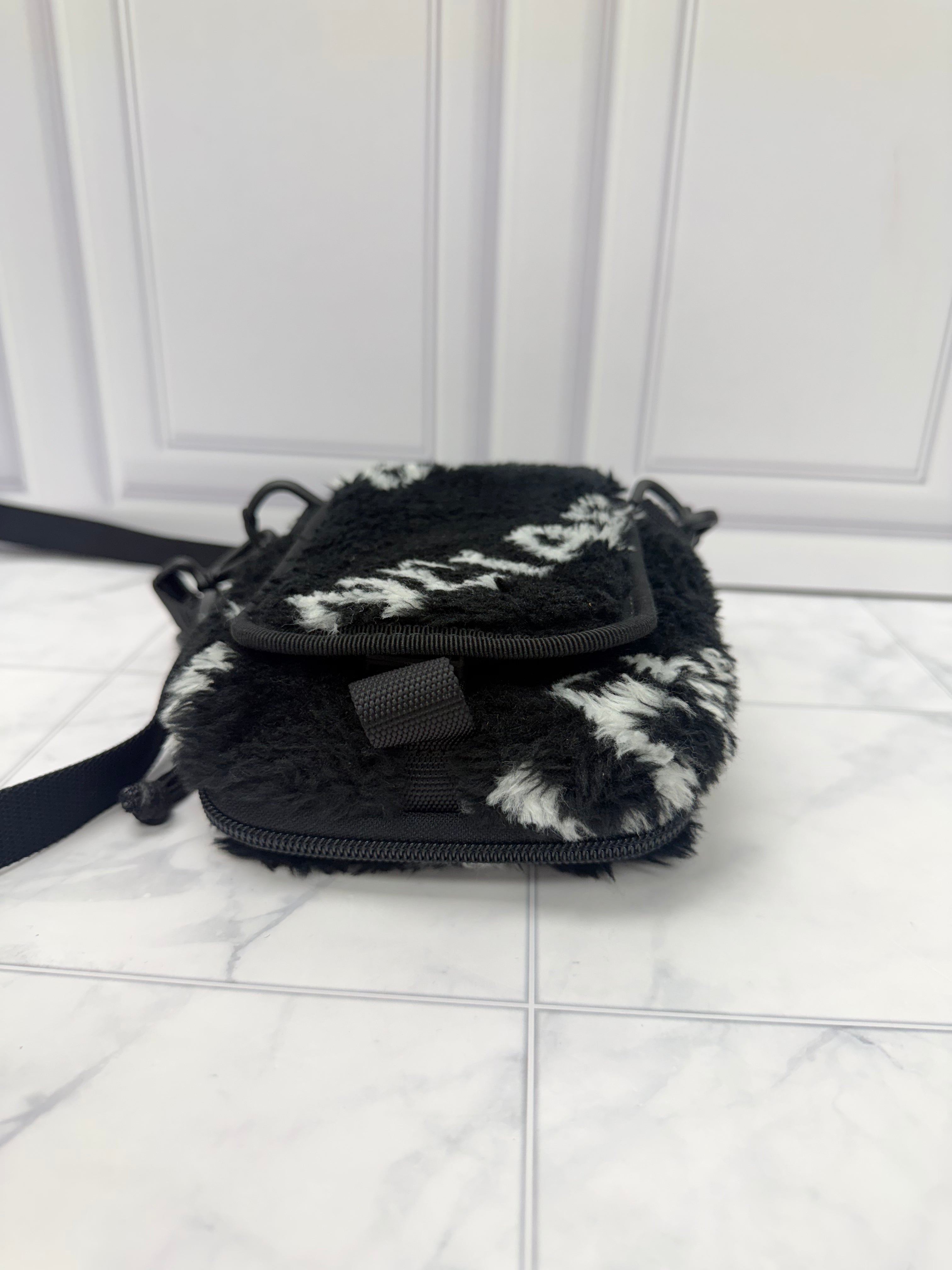 Balenciaga Black Faux Fur Crossbody Bag