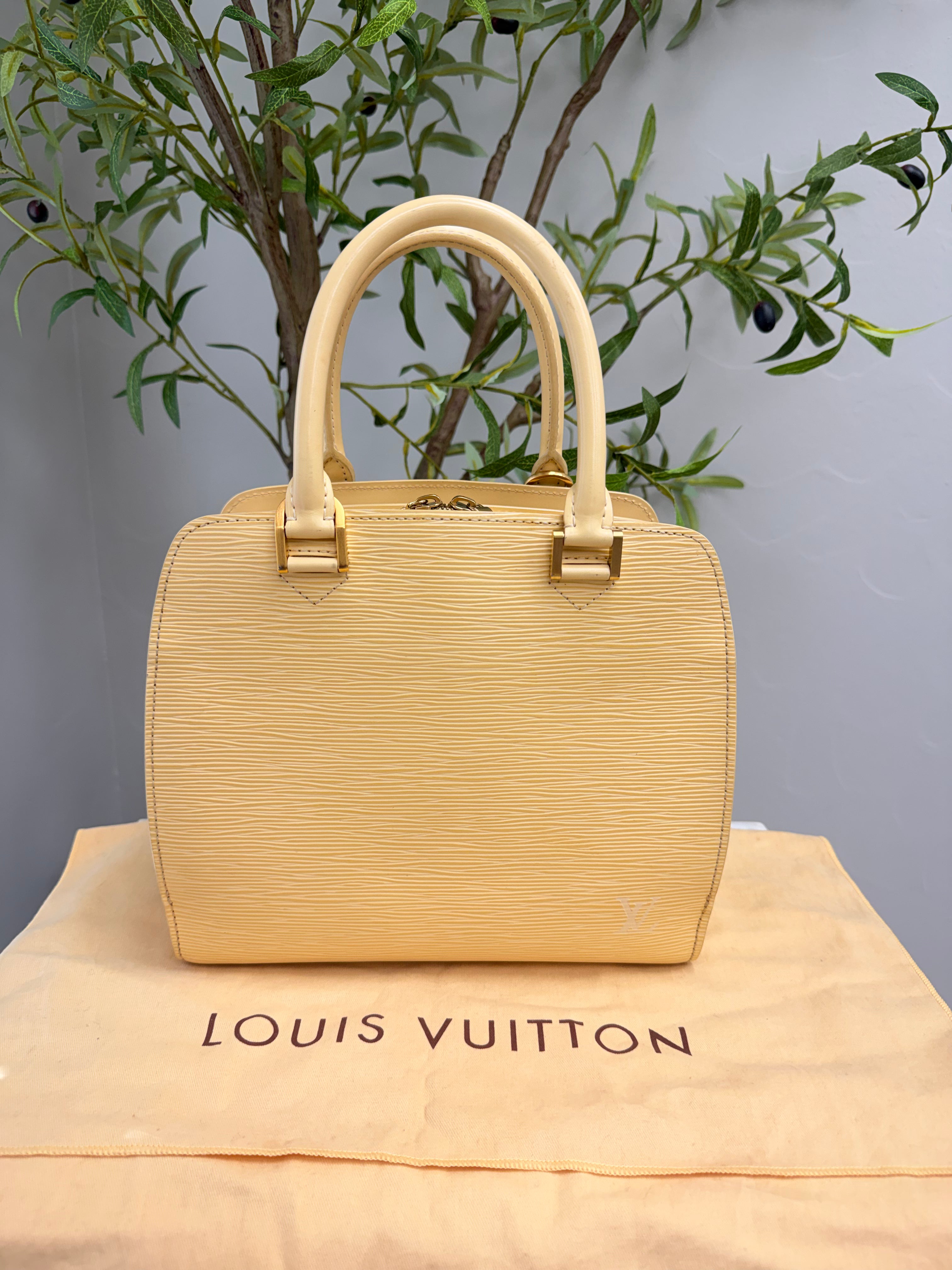 Louis Vuitton Butter Yellow Epi Leather Pont Neuf Handbag