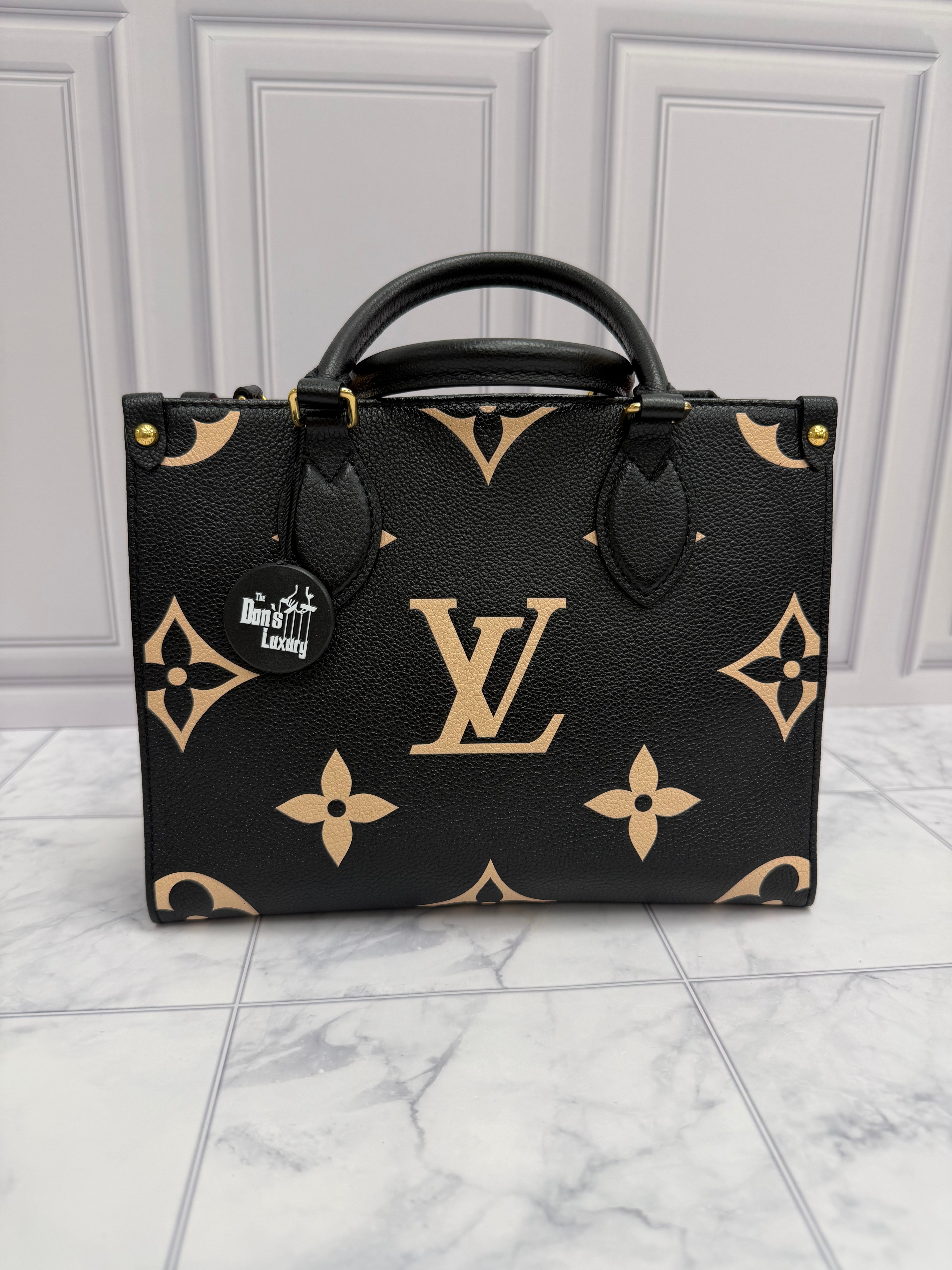 *DONS DROP* Louis Vuitton Black & Cream Giant Empreinte On The Go PM Bag
