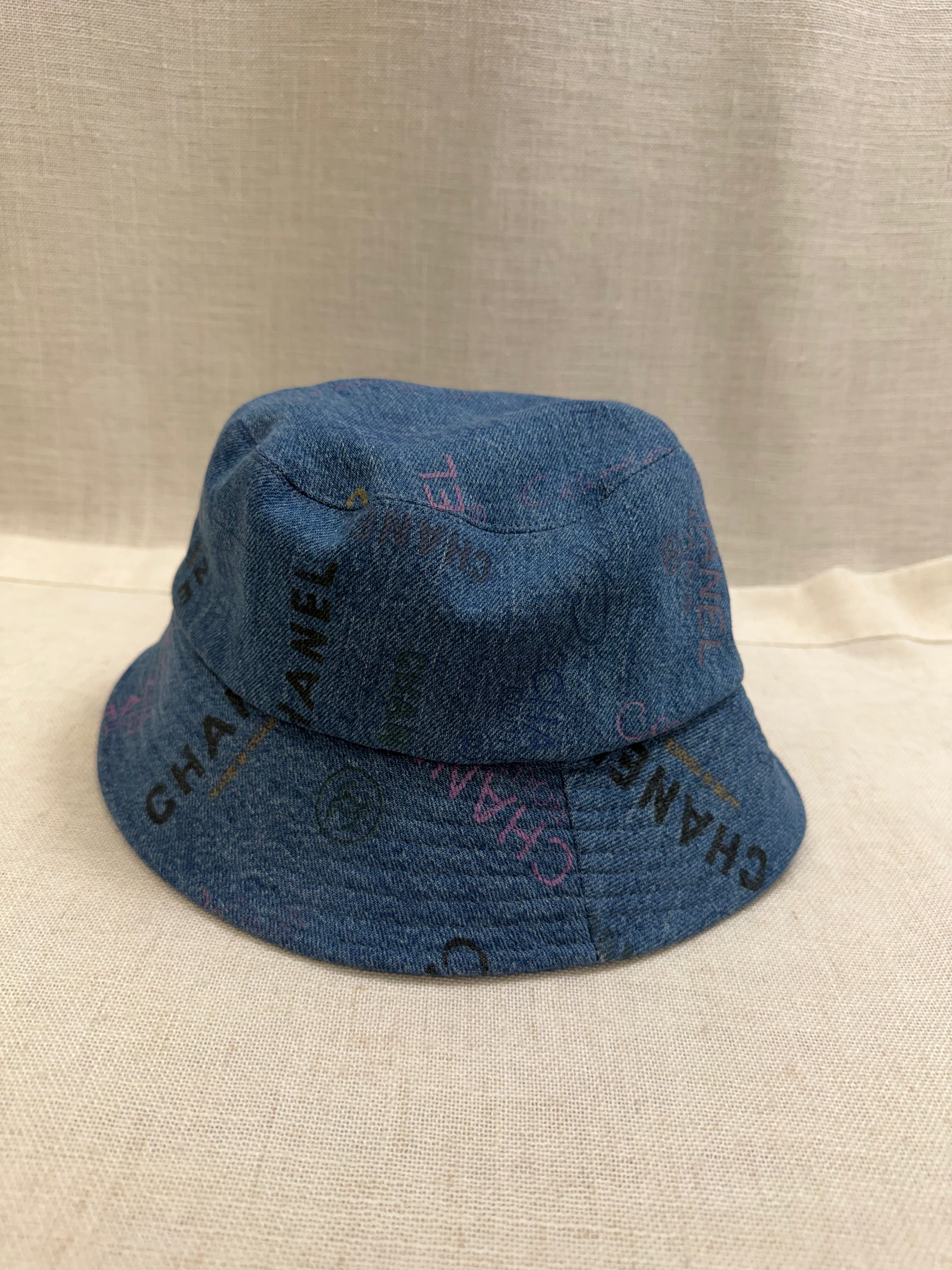 Chanel Blue Denim Mood Cloche Bucket Hat