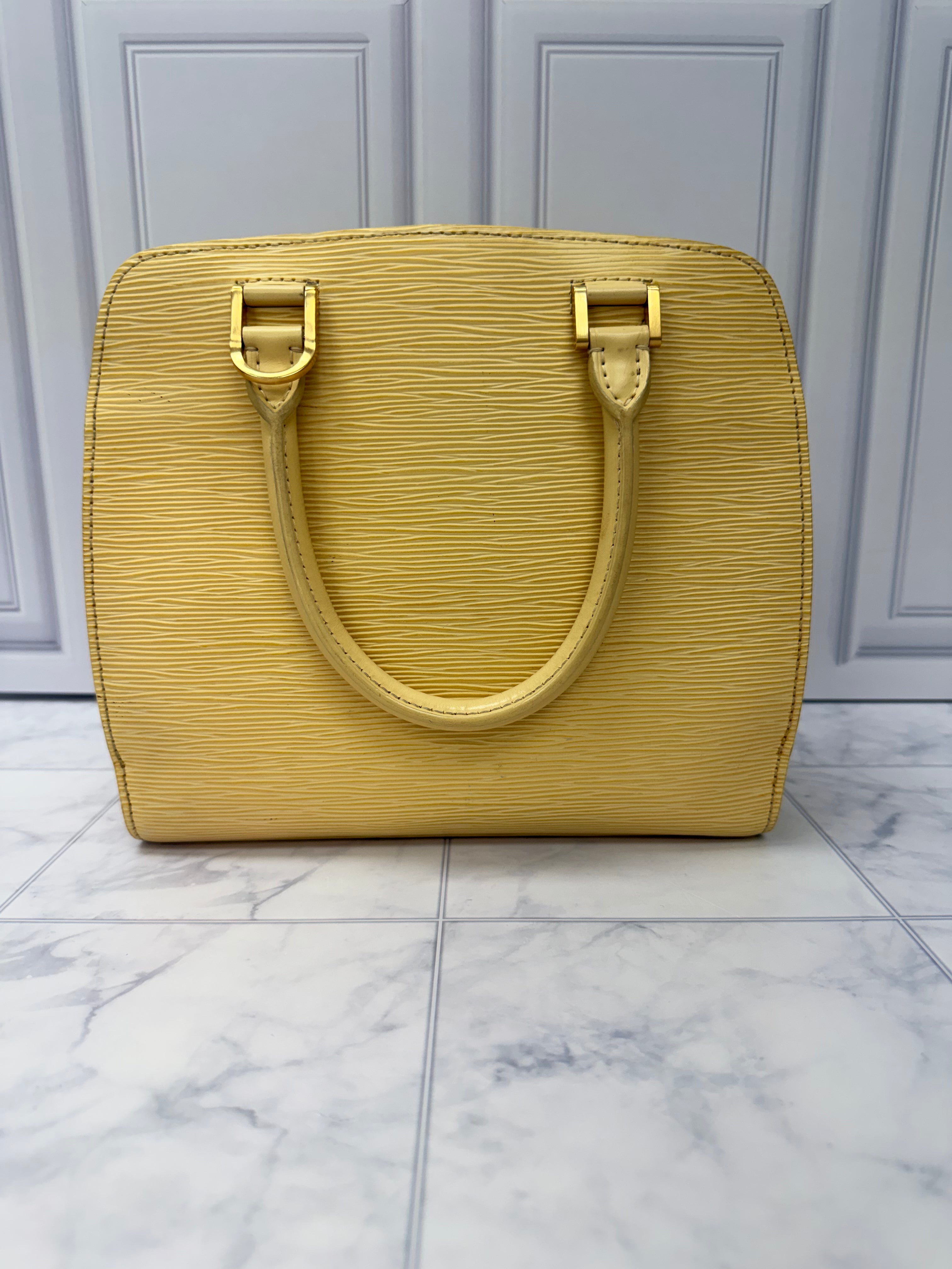 Louis Vuitton Butter Yellow Epi Leather Pont Neuf Handbag