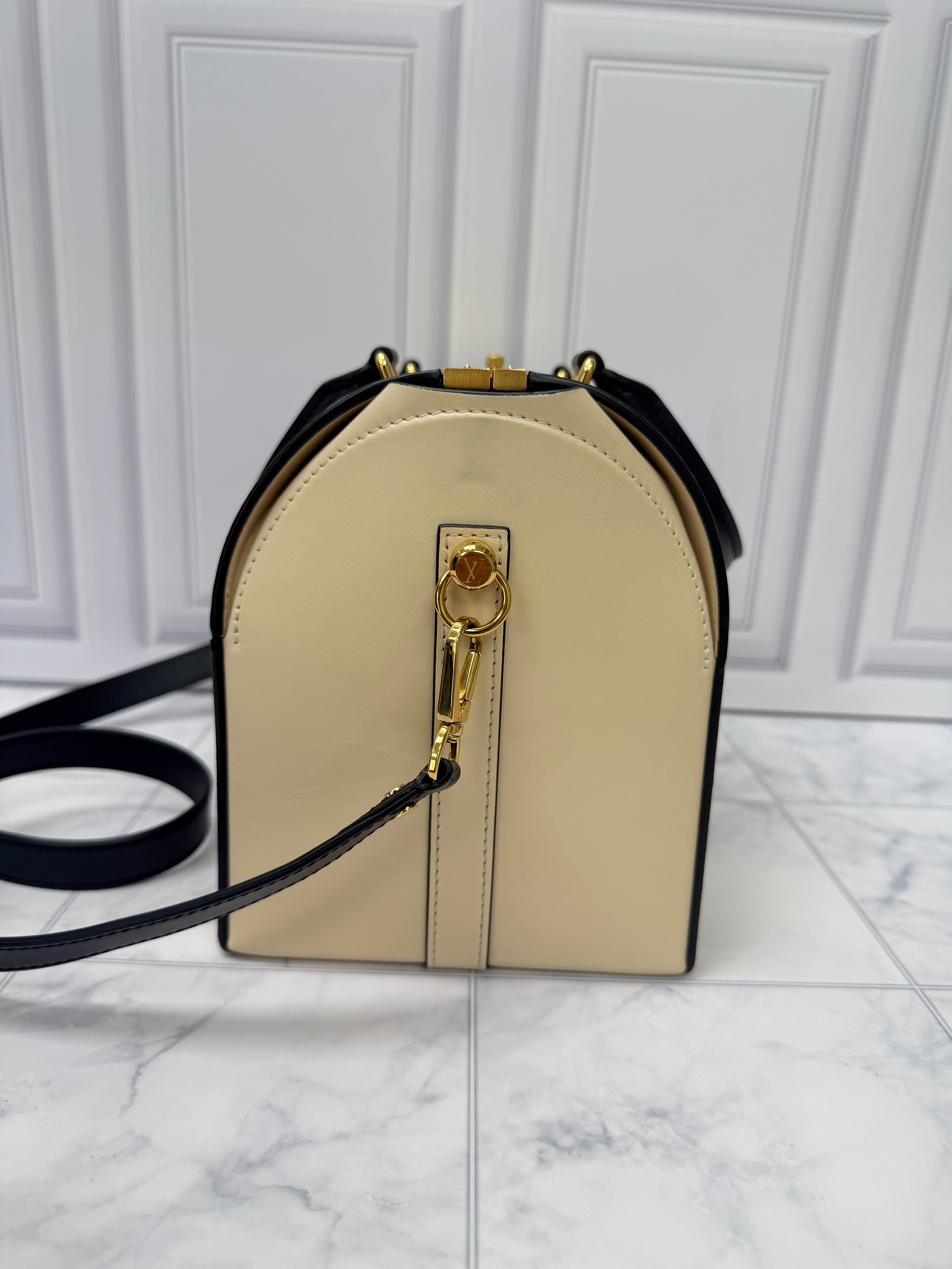 Louis Vuitton Beige Leather Speedy Doctor 25 Bandouliere