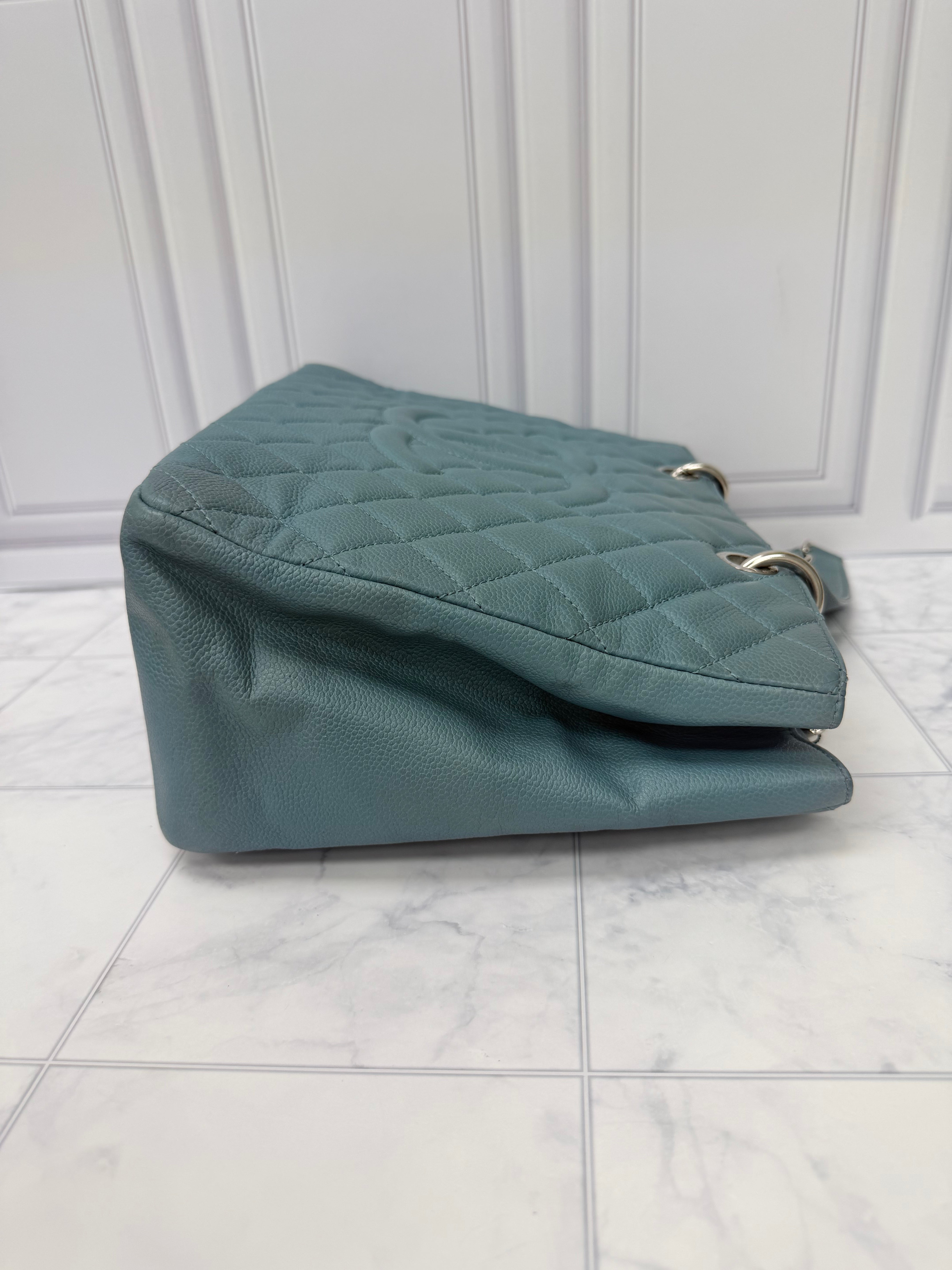 Chanel Blue Caviar Leather Grand Shopping Tote
