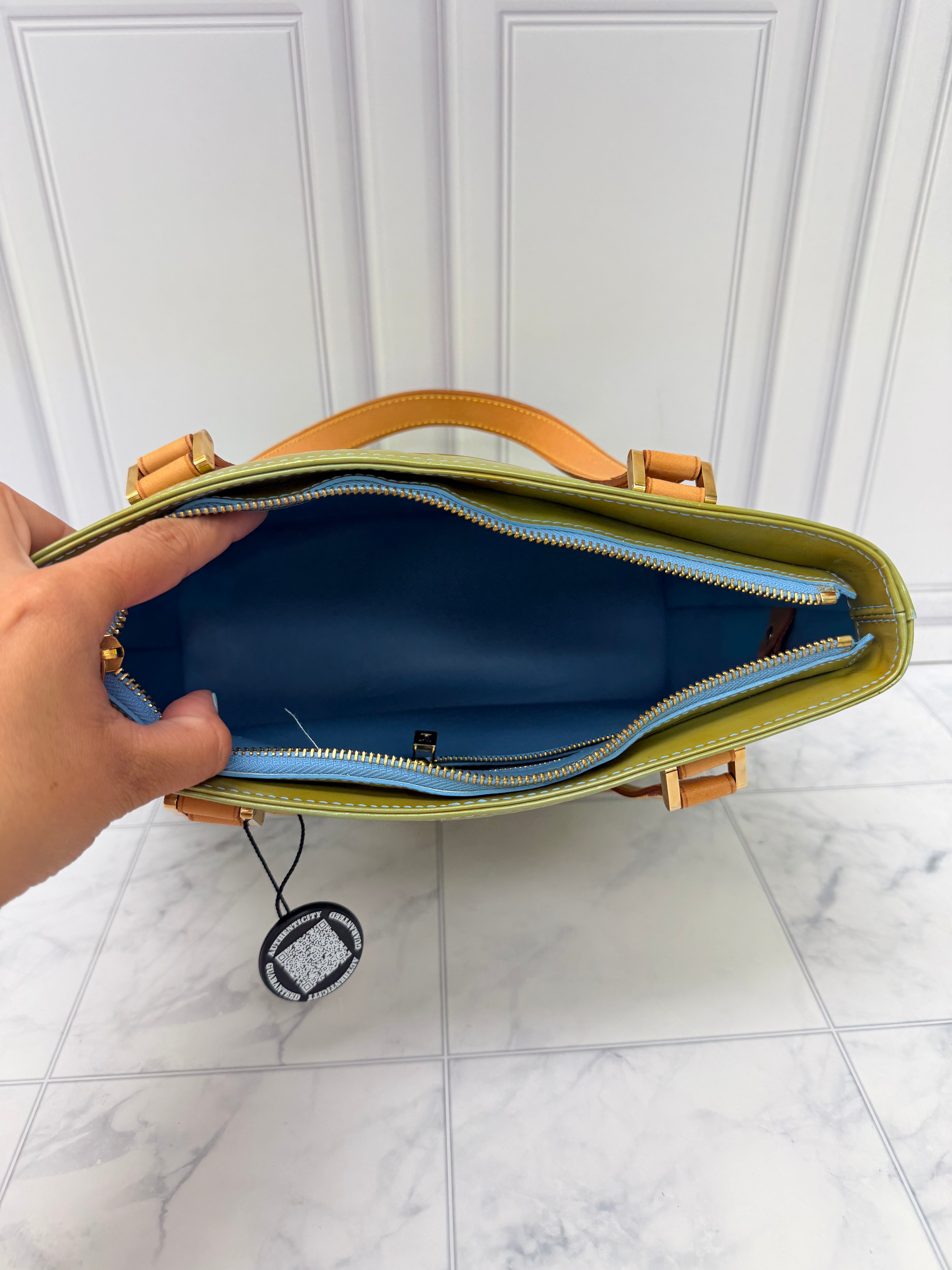 Louis Vuitton Green Vernis Houston Shoulder Bag