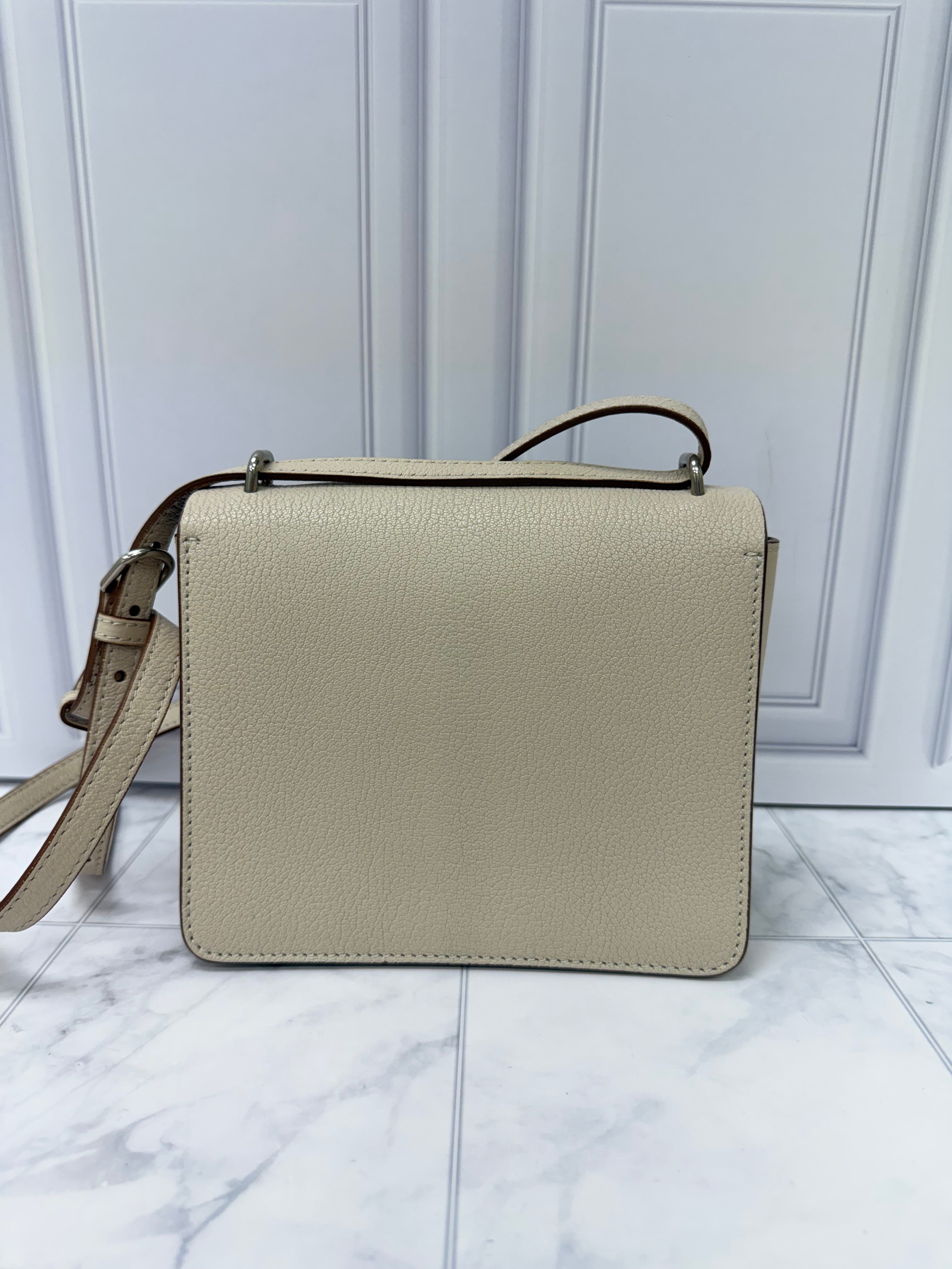 Burberry Beige Grained Leather Crossbody Bag