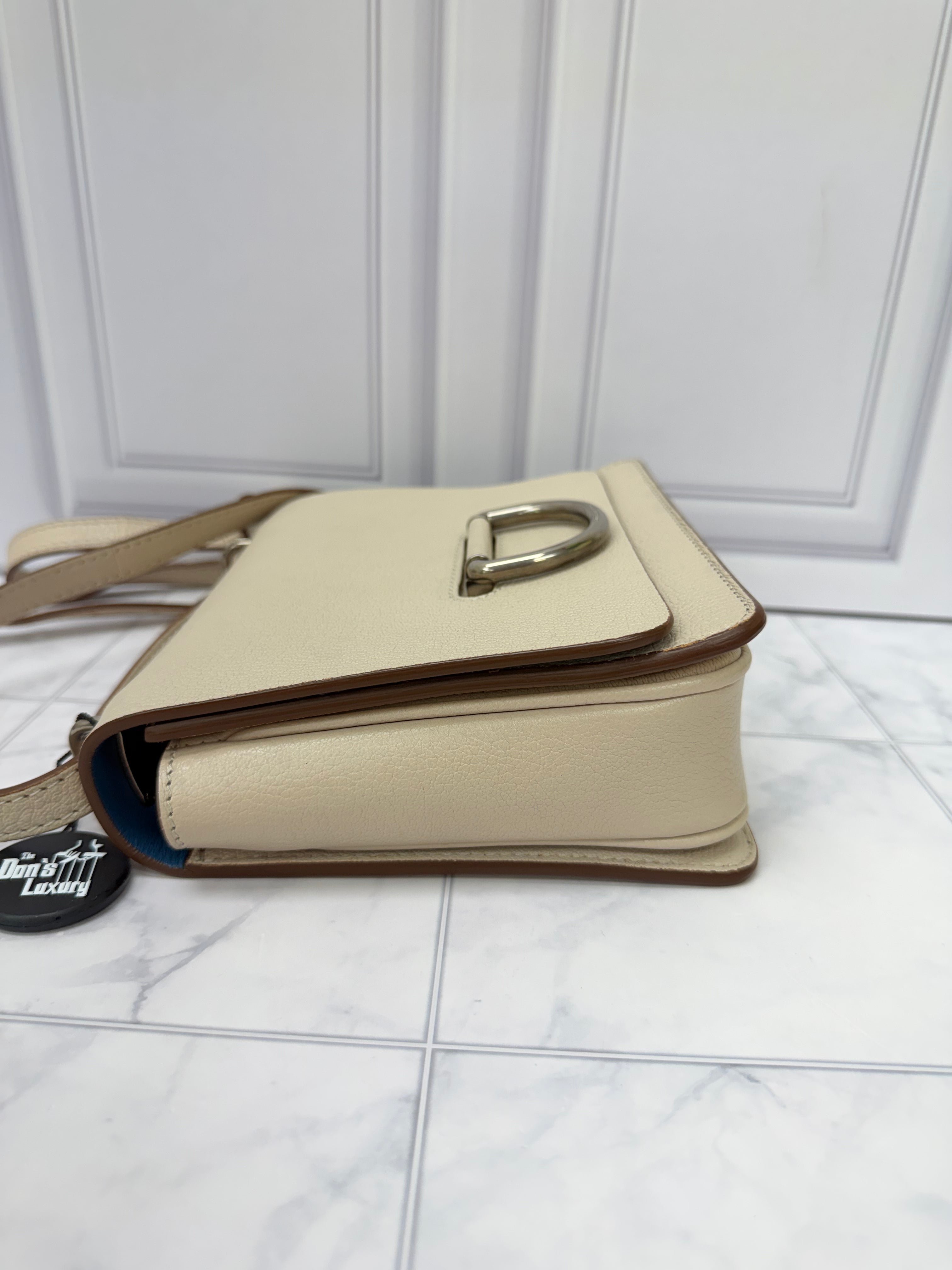 Burberry Beige Grained Leather Crossbody Bag