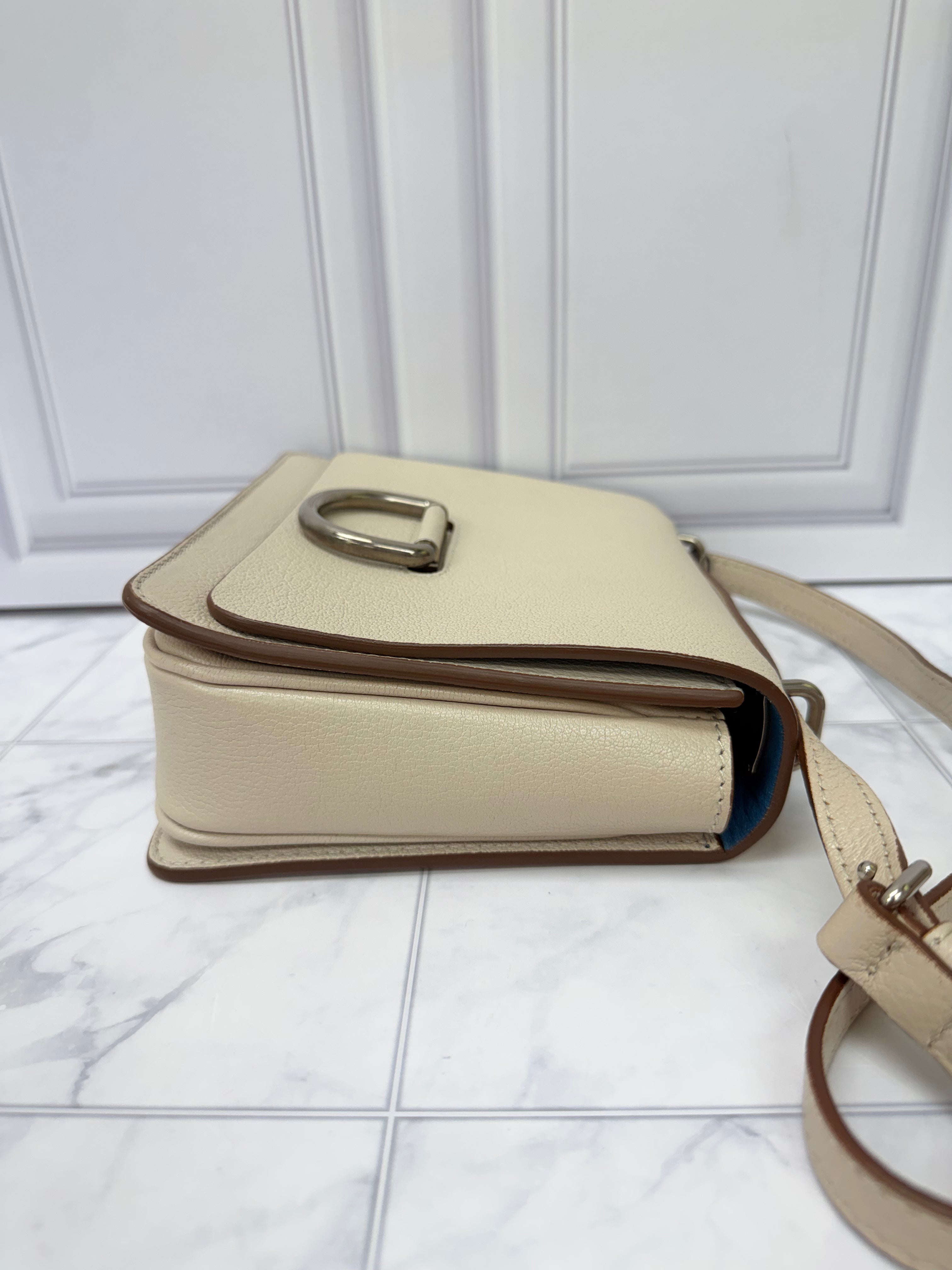 Burberry Beige Grained Leather Crossbody Bag