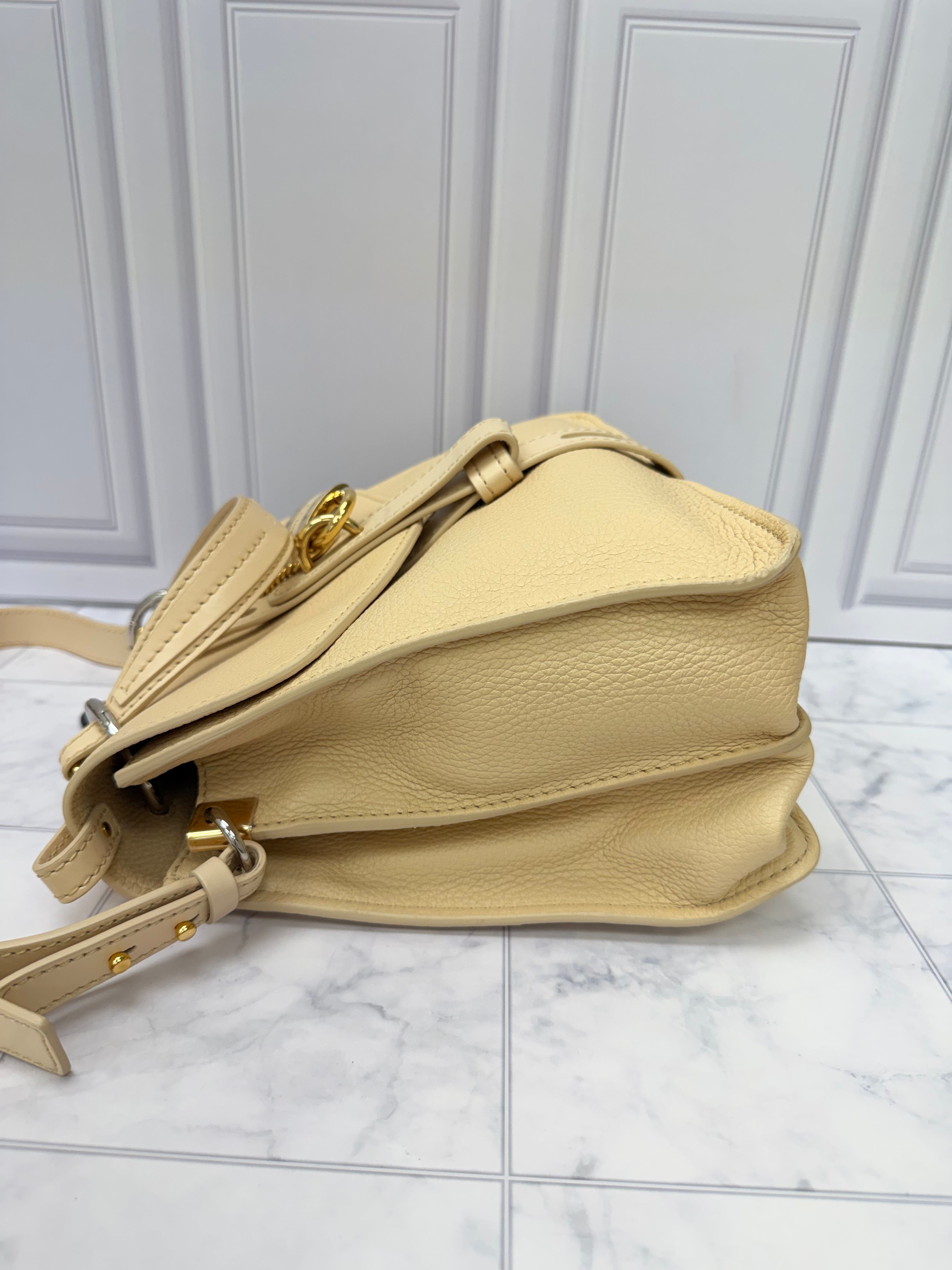 Chloe Beige Grained Leather Aby Day Shoulder Bag