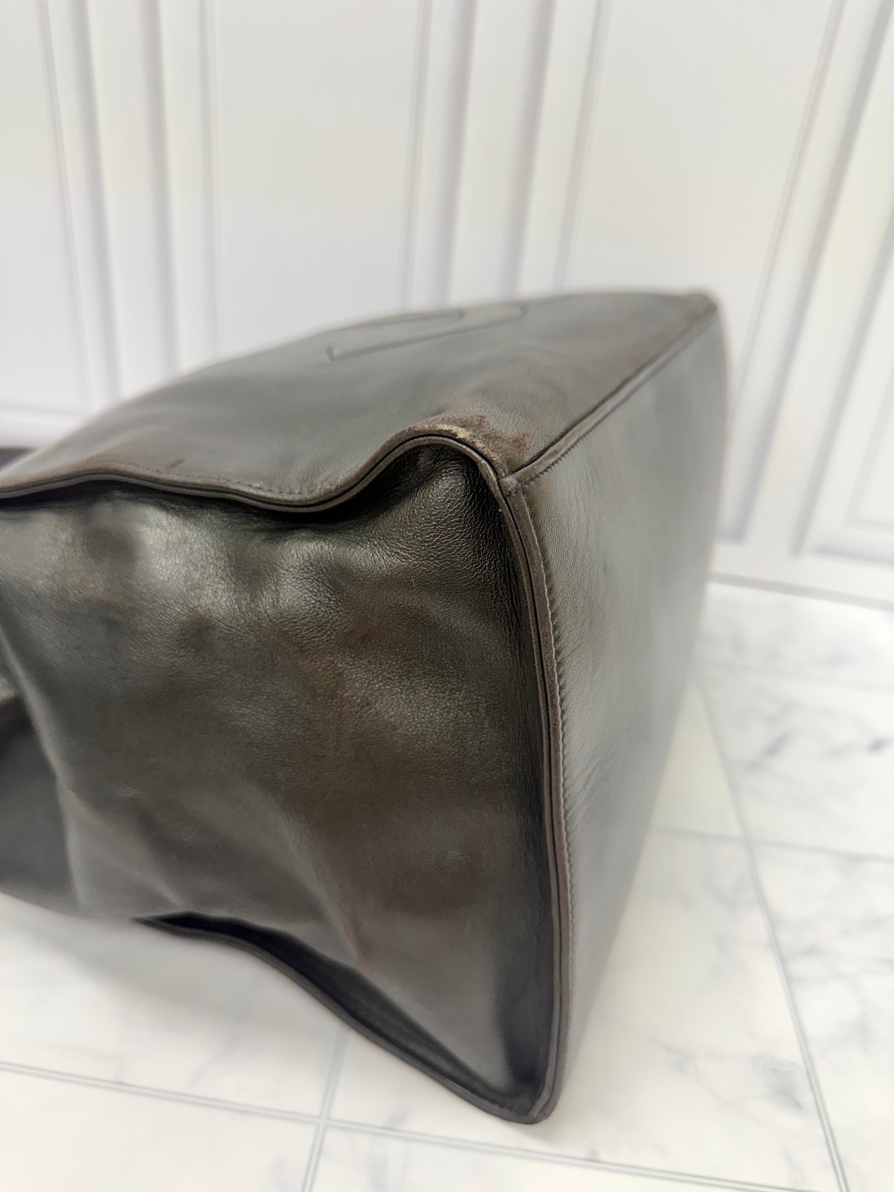 Chanel Brown Lambskin Leather Chain Shoulder Bag