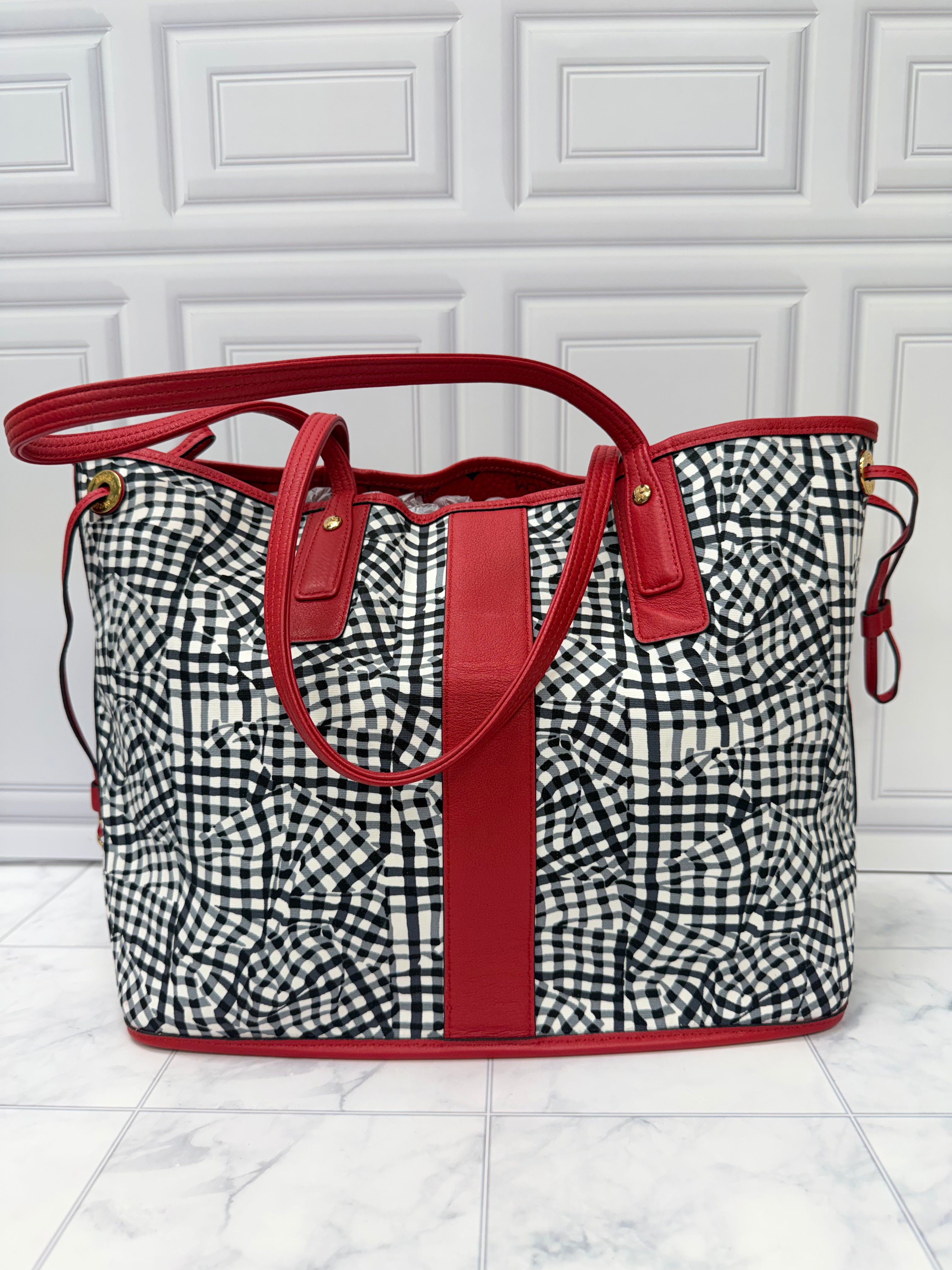 BRAND NEW - MCM Red Viseto Medium Reversible Tote Bag