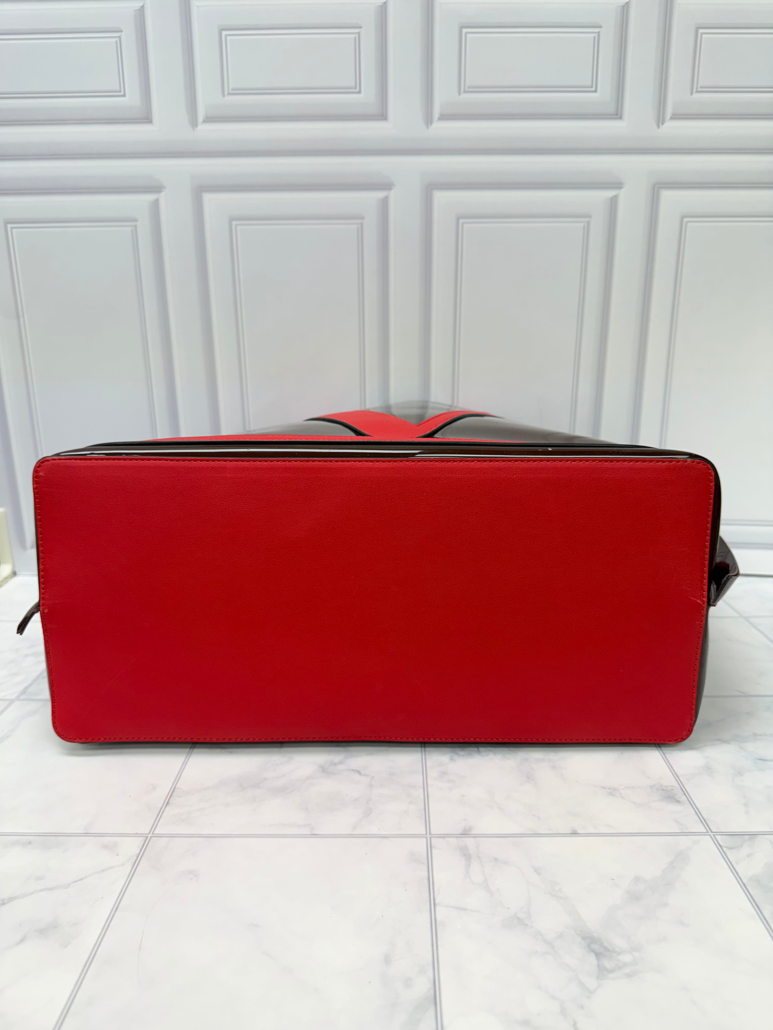 Valentino Red PVC VLogo Escape Medium Tote Bag
