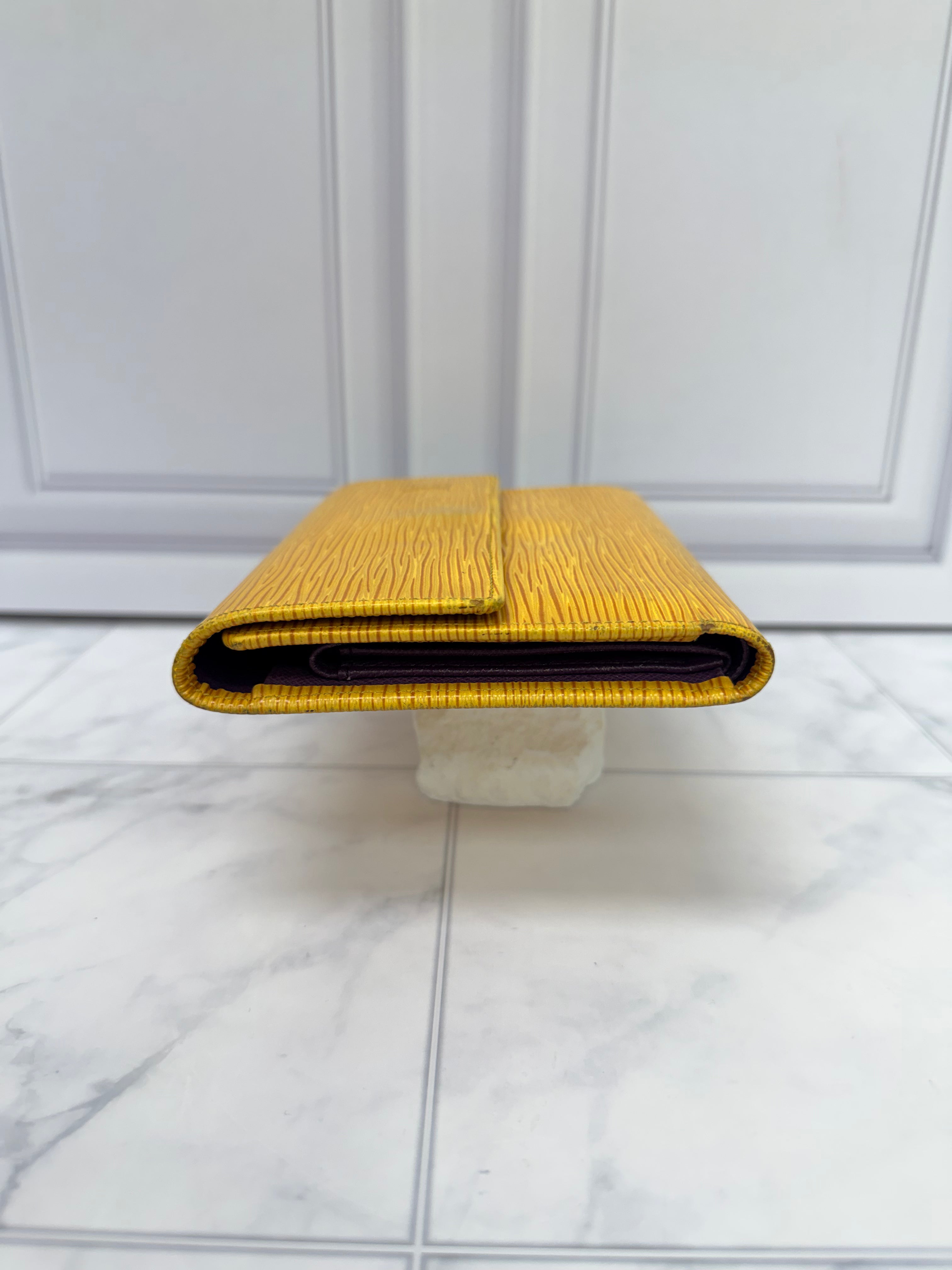 Louis Vuitton Yellow Epi Leather Port Tresor Trifold Wallet