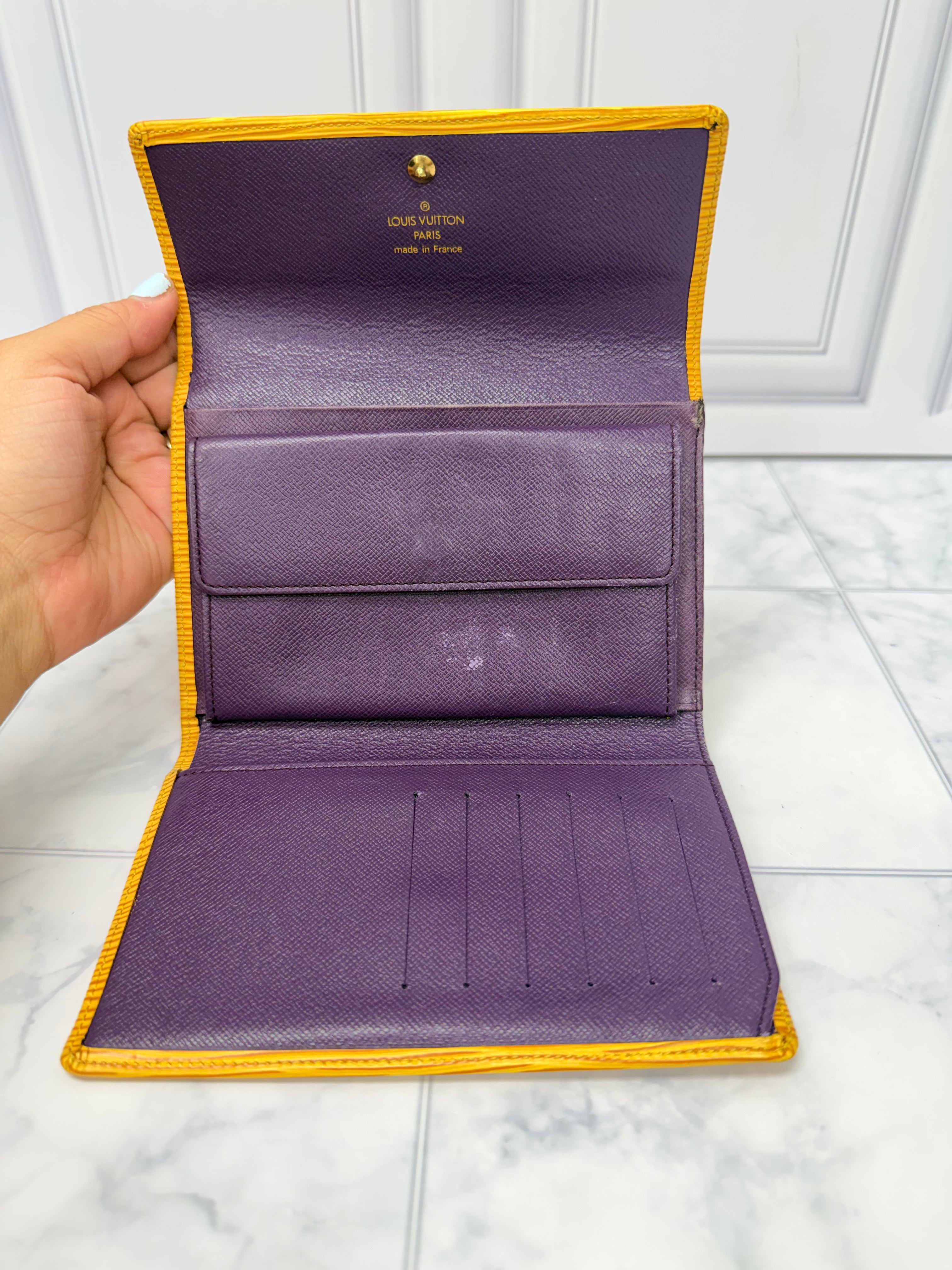 Louis Vuitton Yellow Epi Leather Port Tresor Trifold Wallet