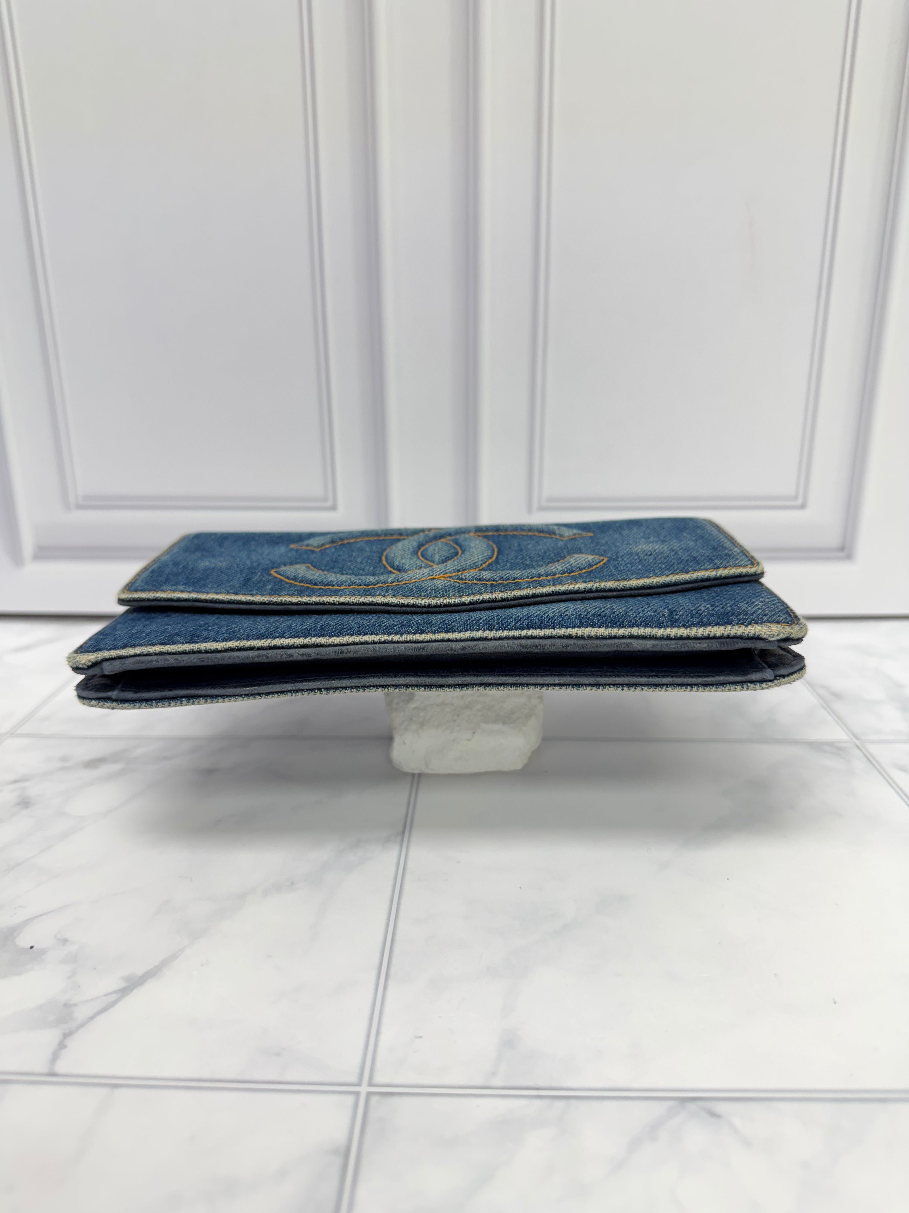 Chanel Blue Denim Flap Wallet