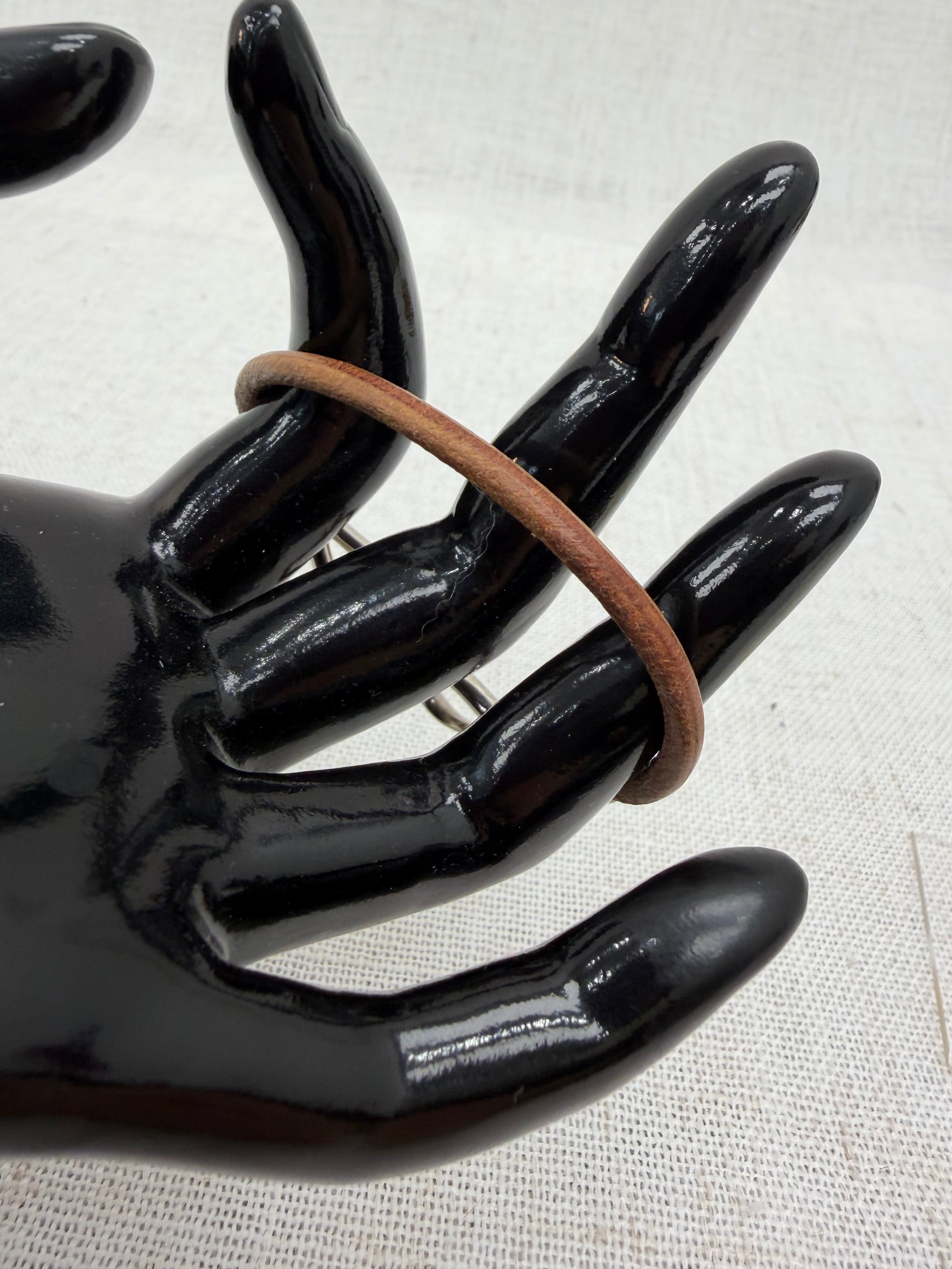 Hermes Brown Leather Jumbo Hook Bracelet