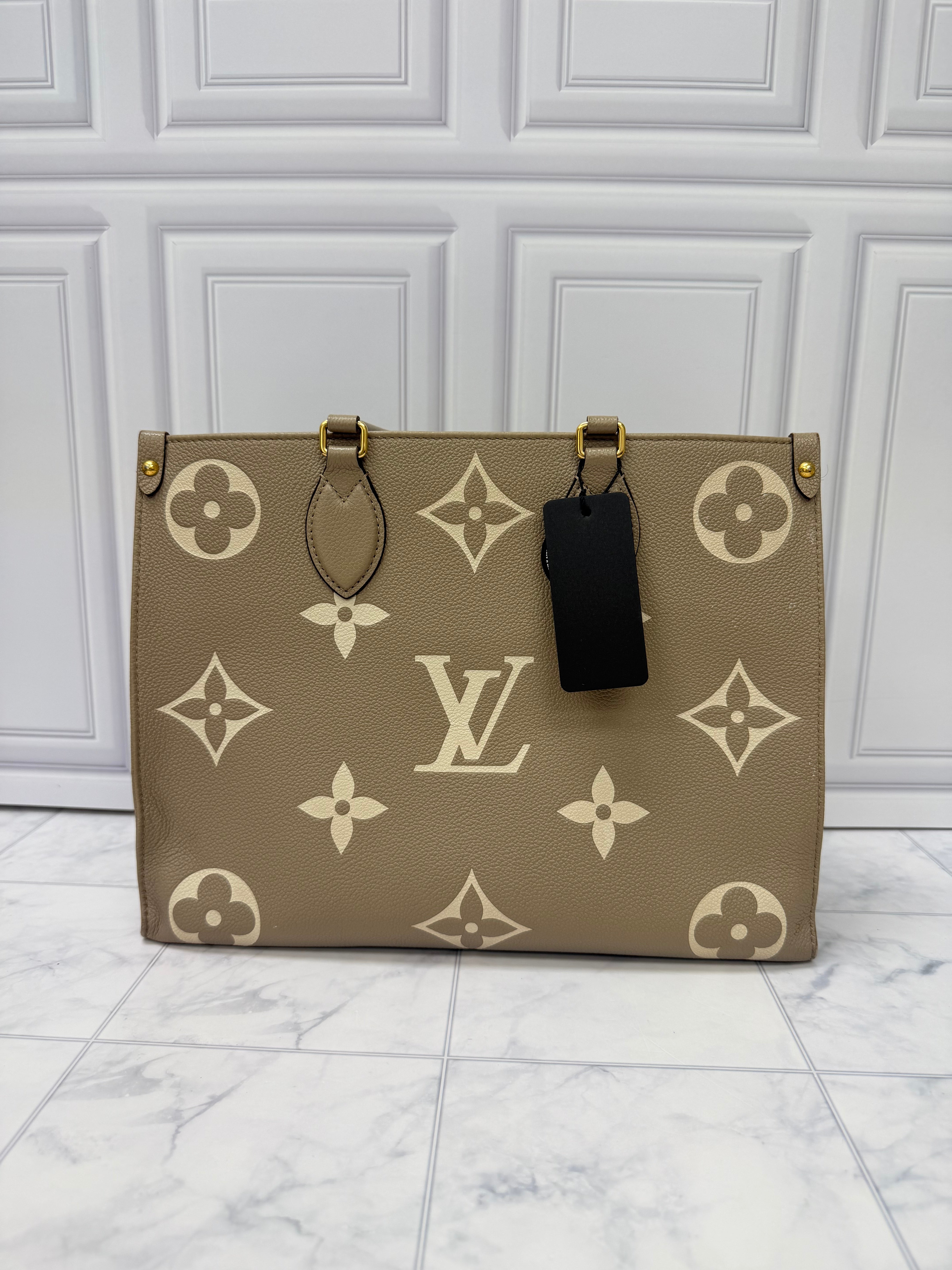 Louis Vuitton Monogram Turtledove Empreinte Leather On The Go MM