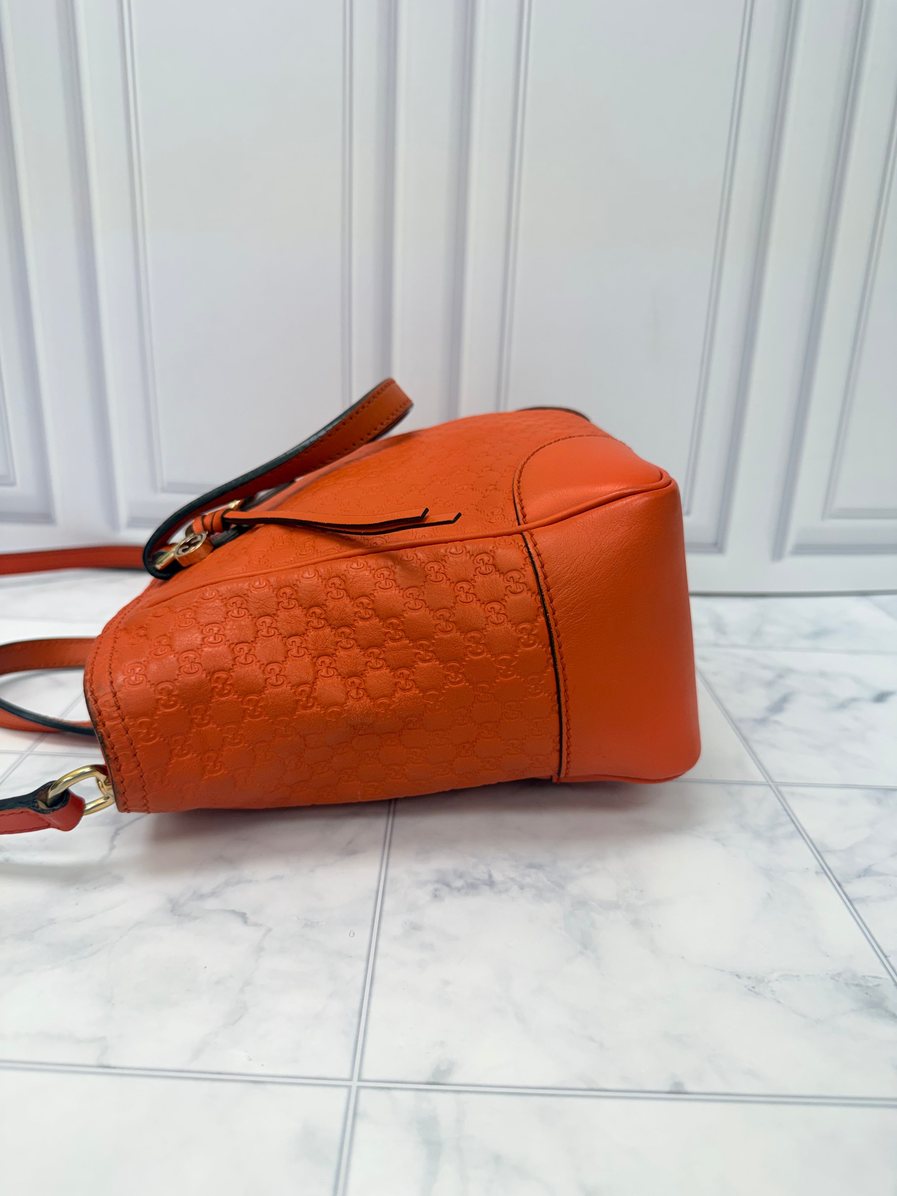 Gucci Orange Microguccissima Leather Small Bree Handbag
