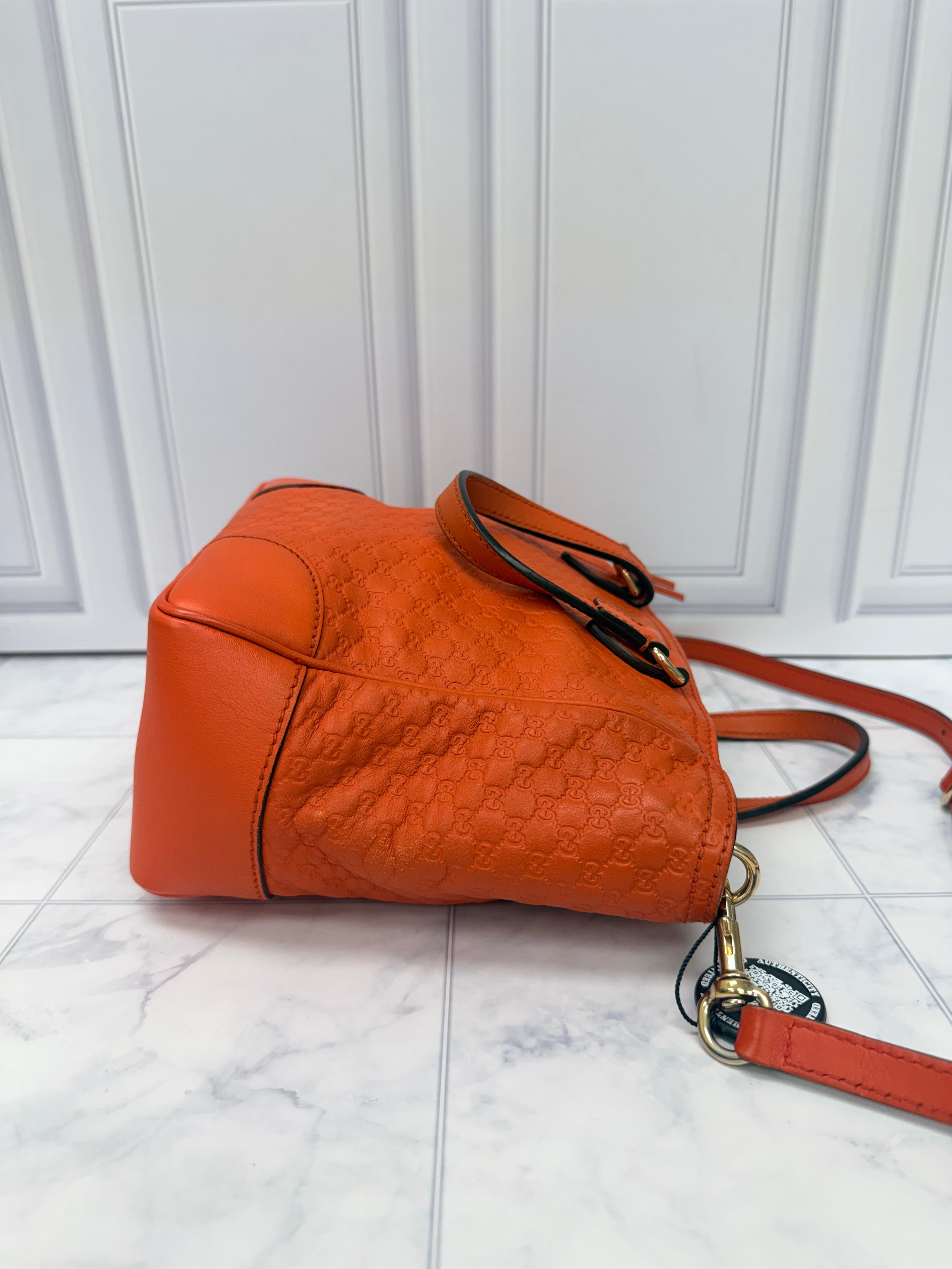 Gucci Orange Microguccissima Leather Small Bree Handbag