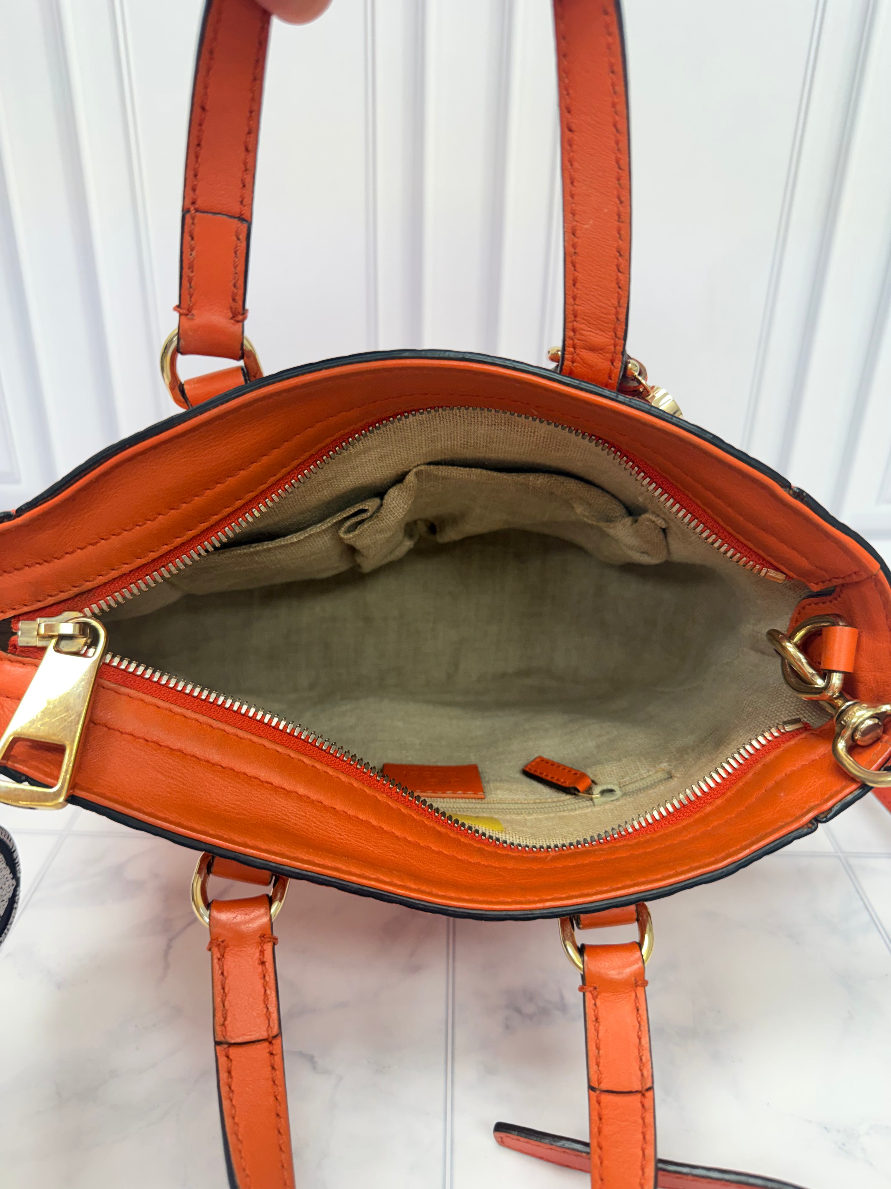 Gucci Orange Microguccissima Leather Small Bree Handbag