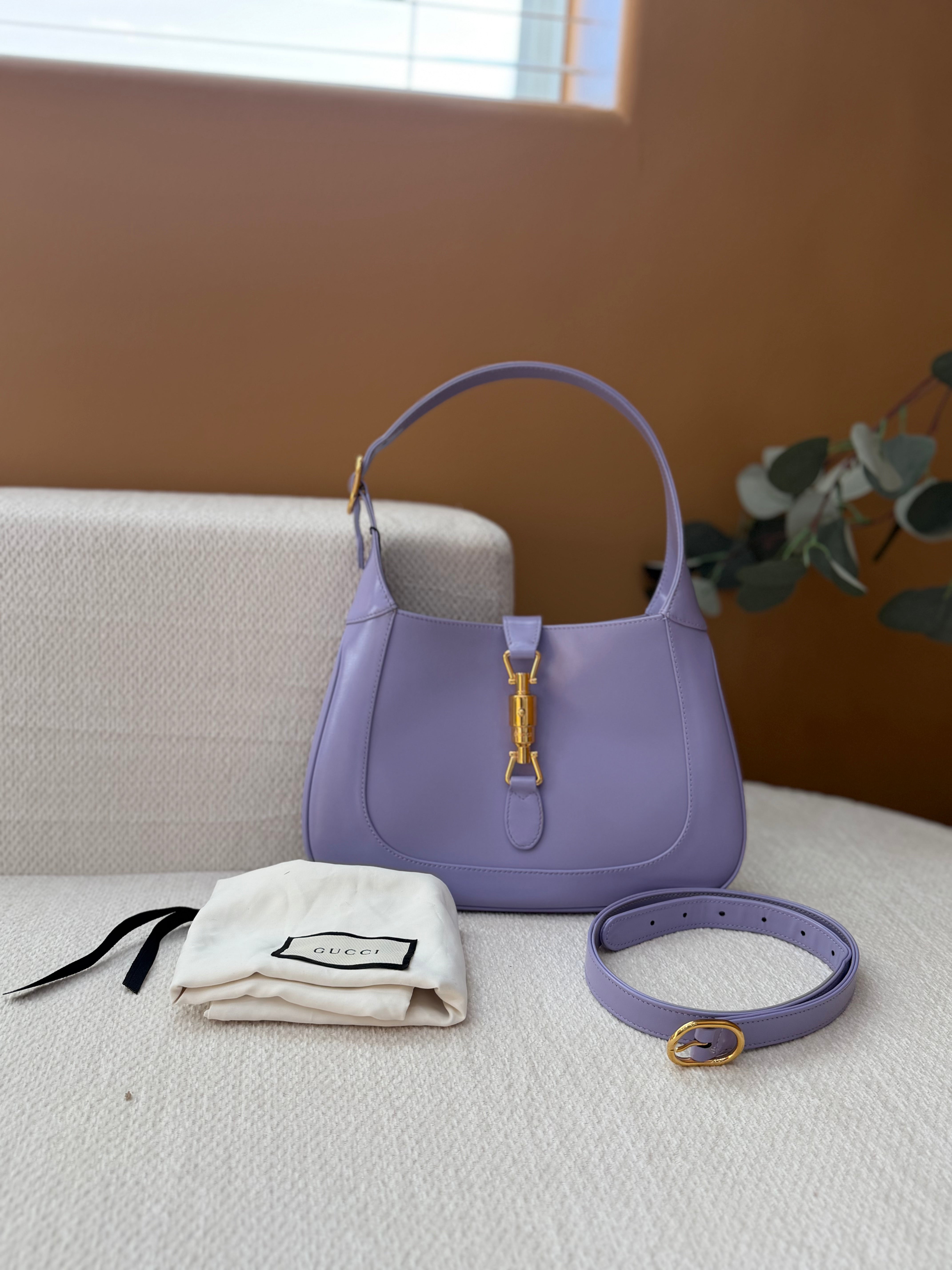 Gucci Purple Leather Jackie 1961 Shoulder Bag