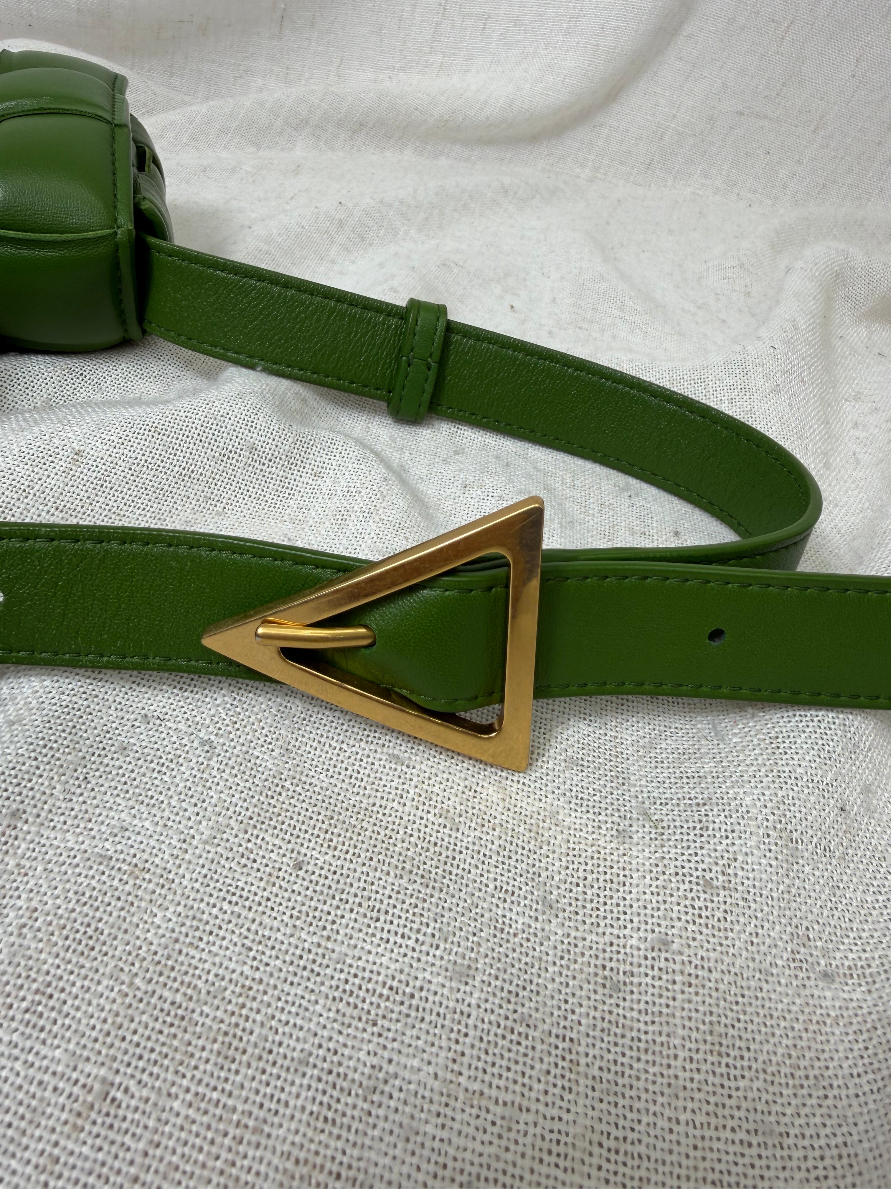 Bottega Veneta Green Padded Intrecciato Leather Crossbody Bag